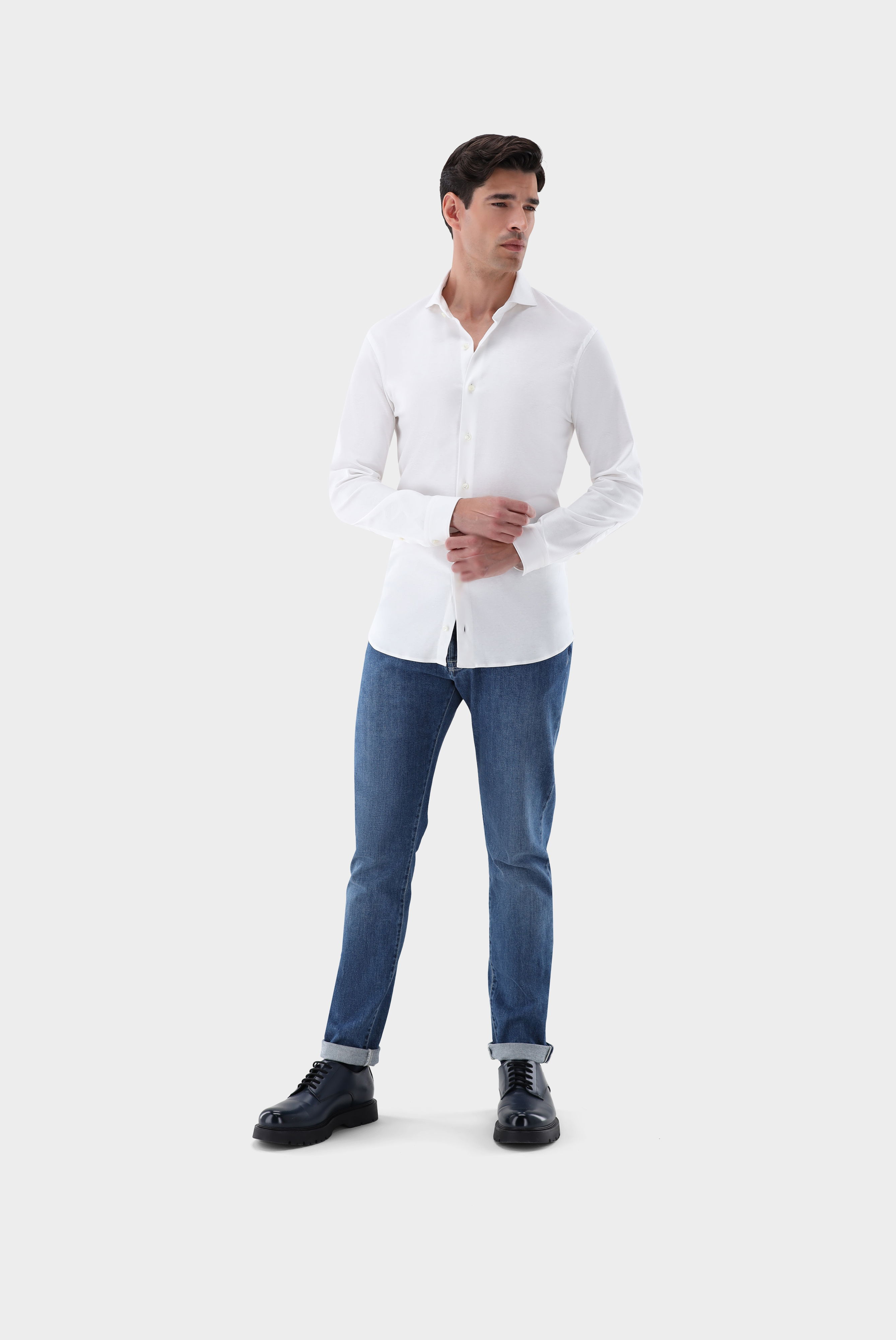 Jersey Hemden+Jersey Hemd aus Schweizer Baumwolle Slim Fit+20.1682.UC.180031.000.XL
