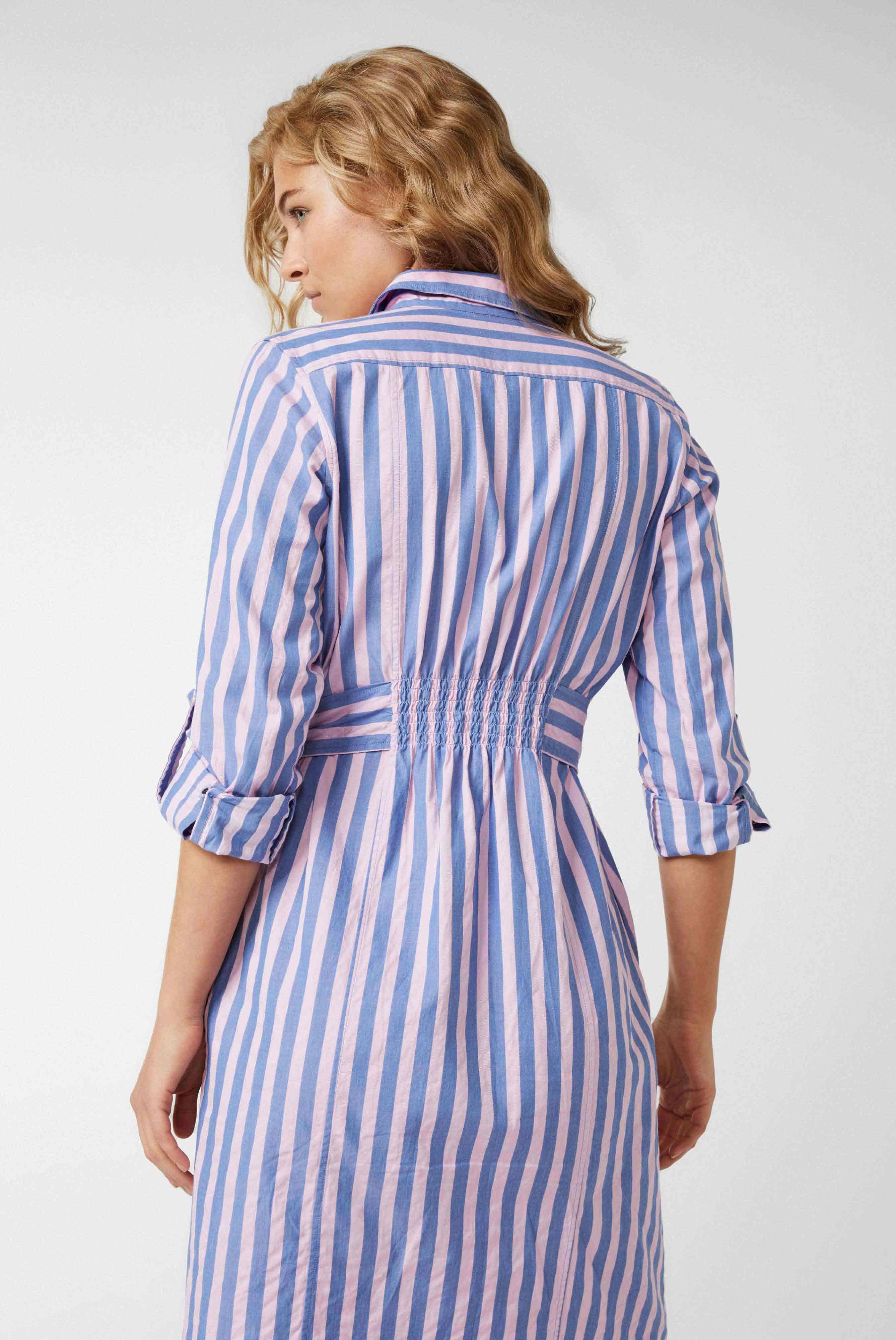 Dresses & Skirts+Striped Knee long shirt dress made of cotton+05.653A.P2.161037.537.40
