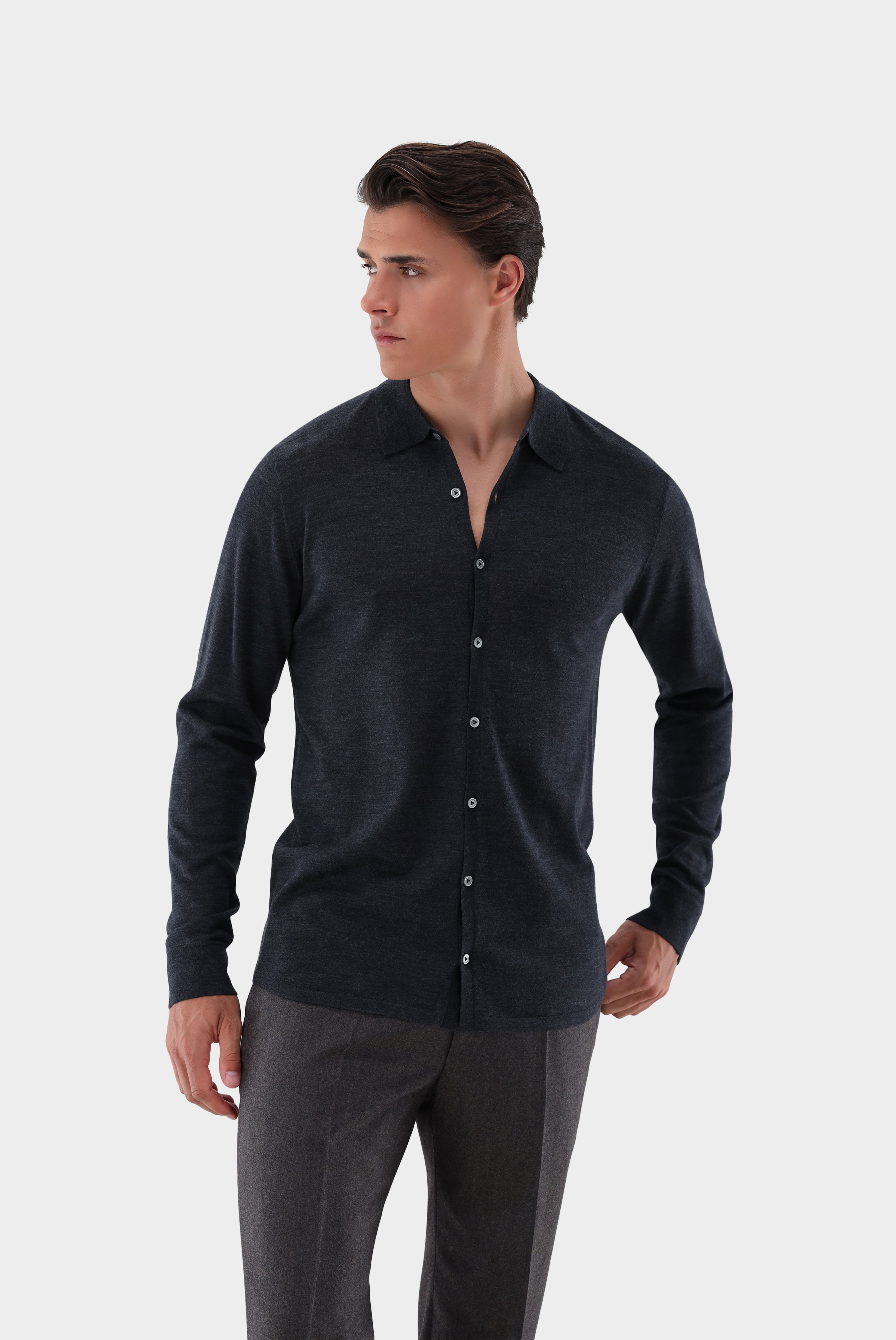 Strickhemd aus ultrafeiner Merinowolle