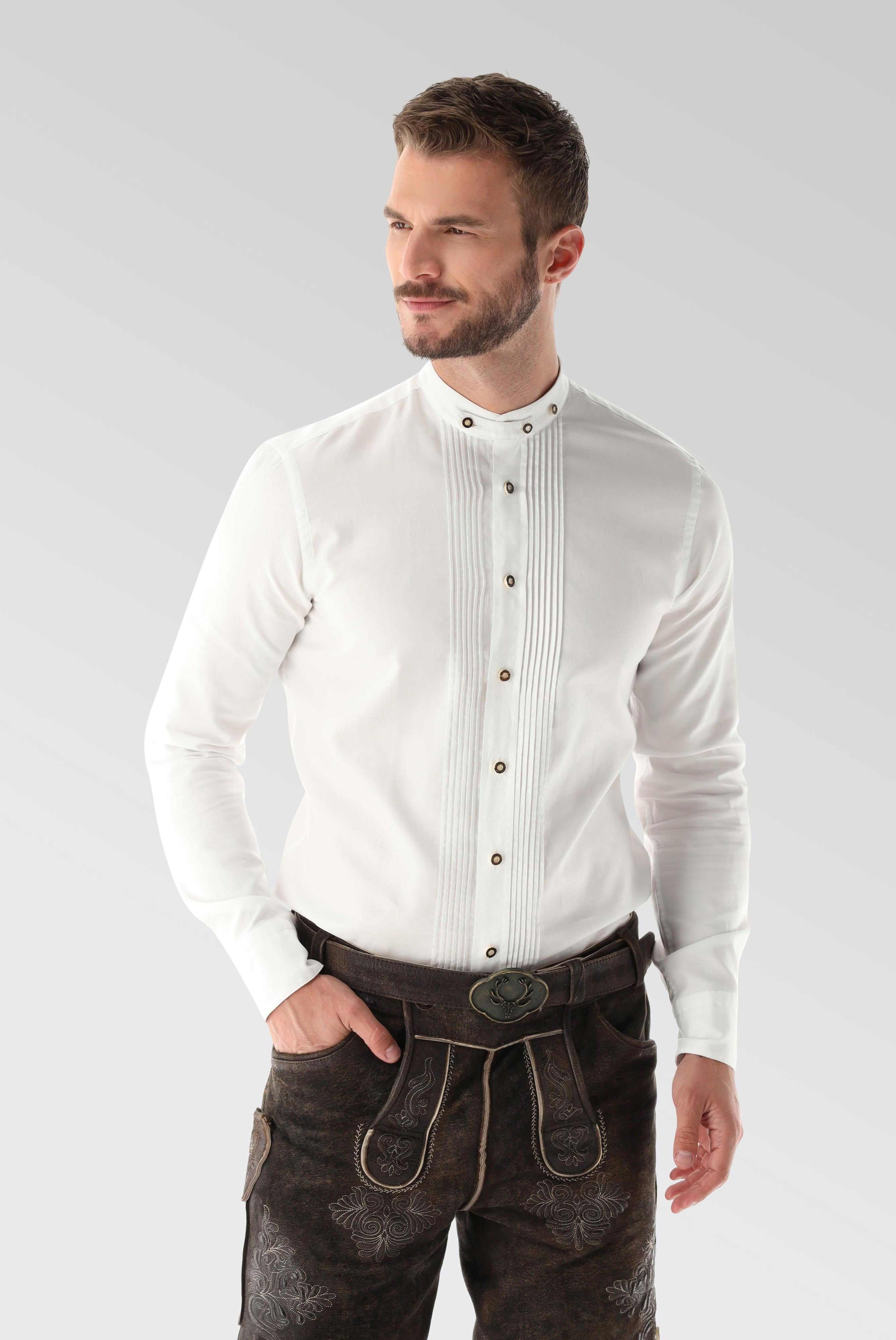 Plain Pin Point Oxford Pleated Traditional Shirt
