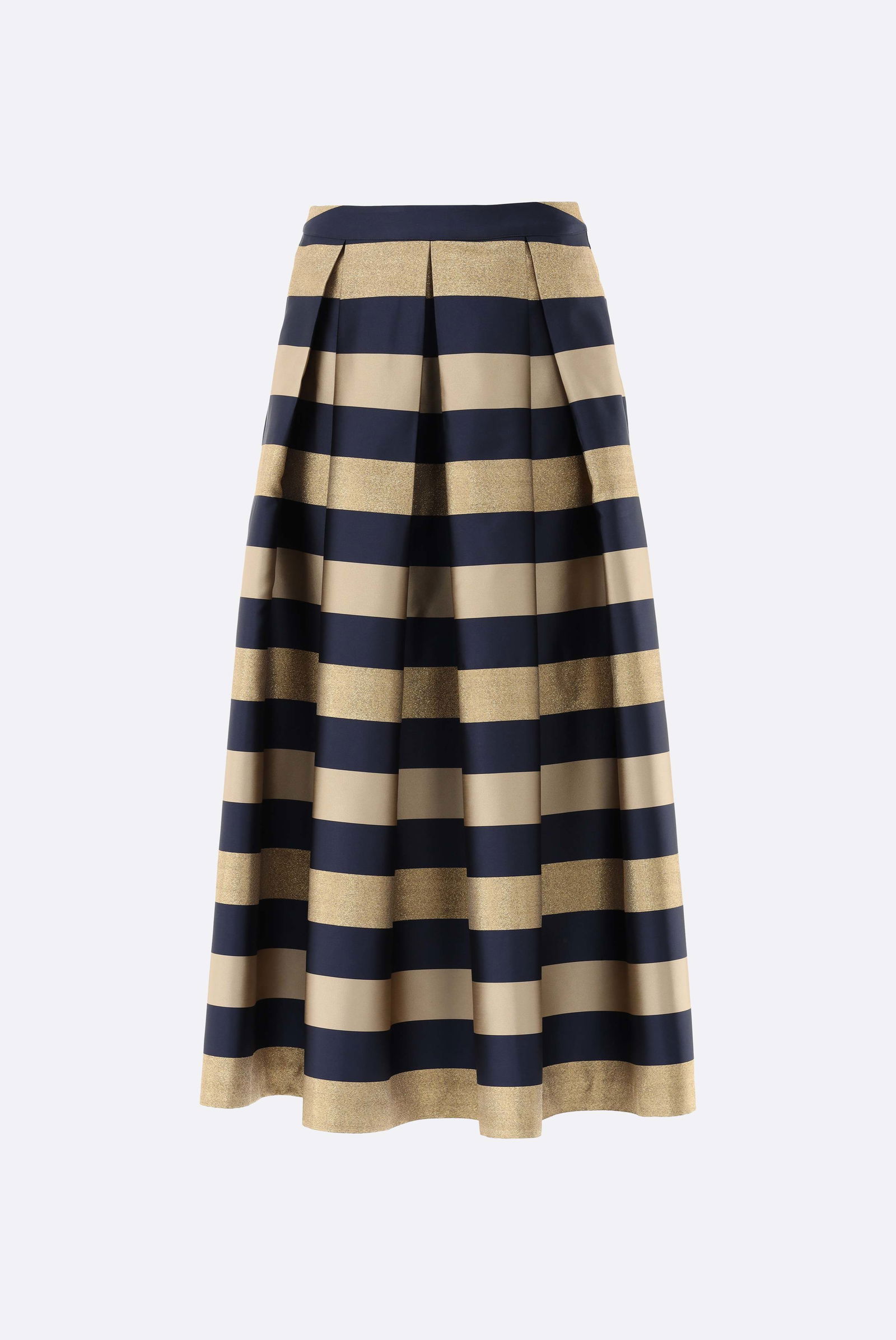 Midi skirt with gold jacquard stripe | van Laack