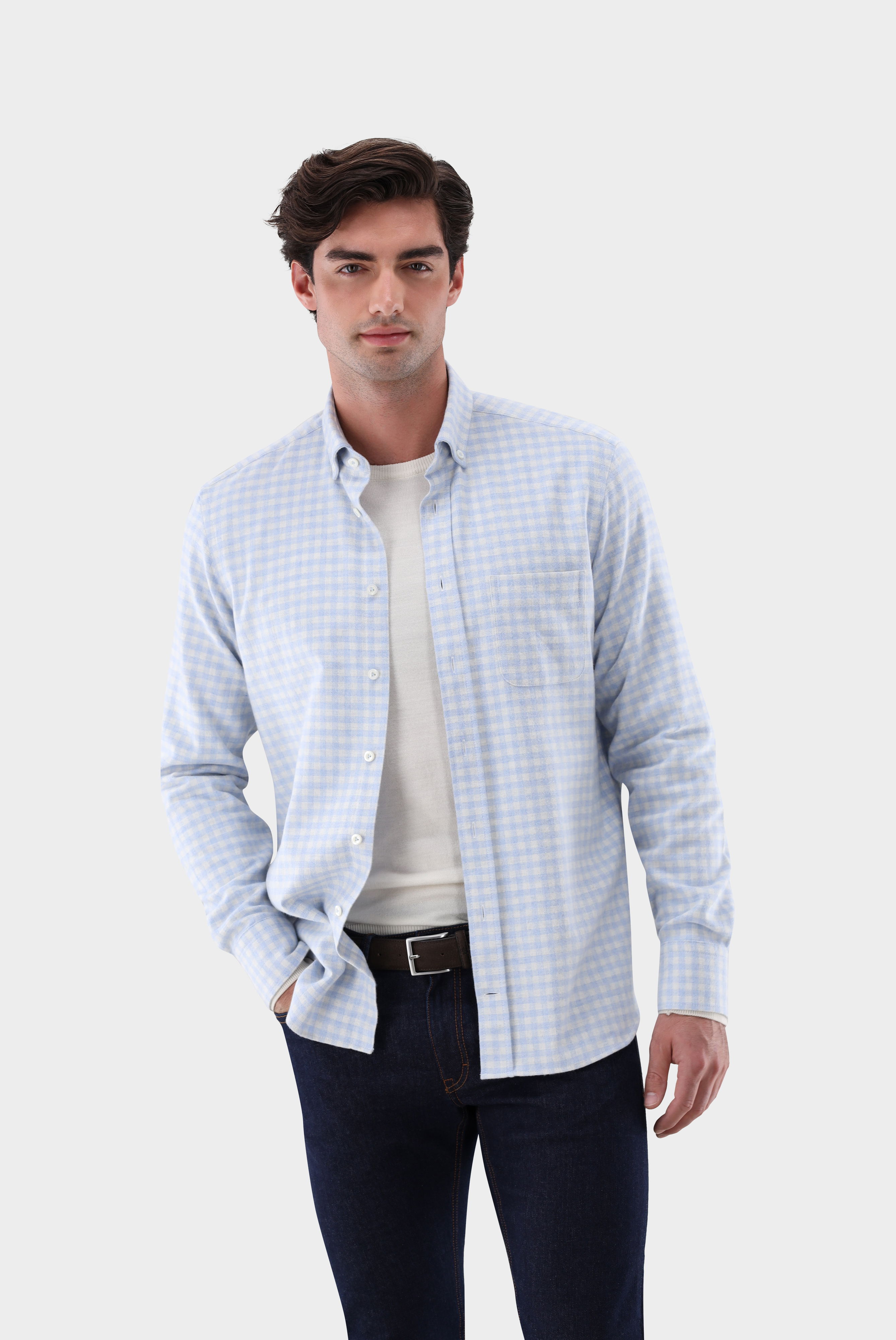 Flanellhemd kariert Tailor Fit