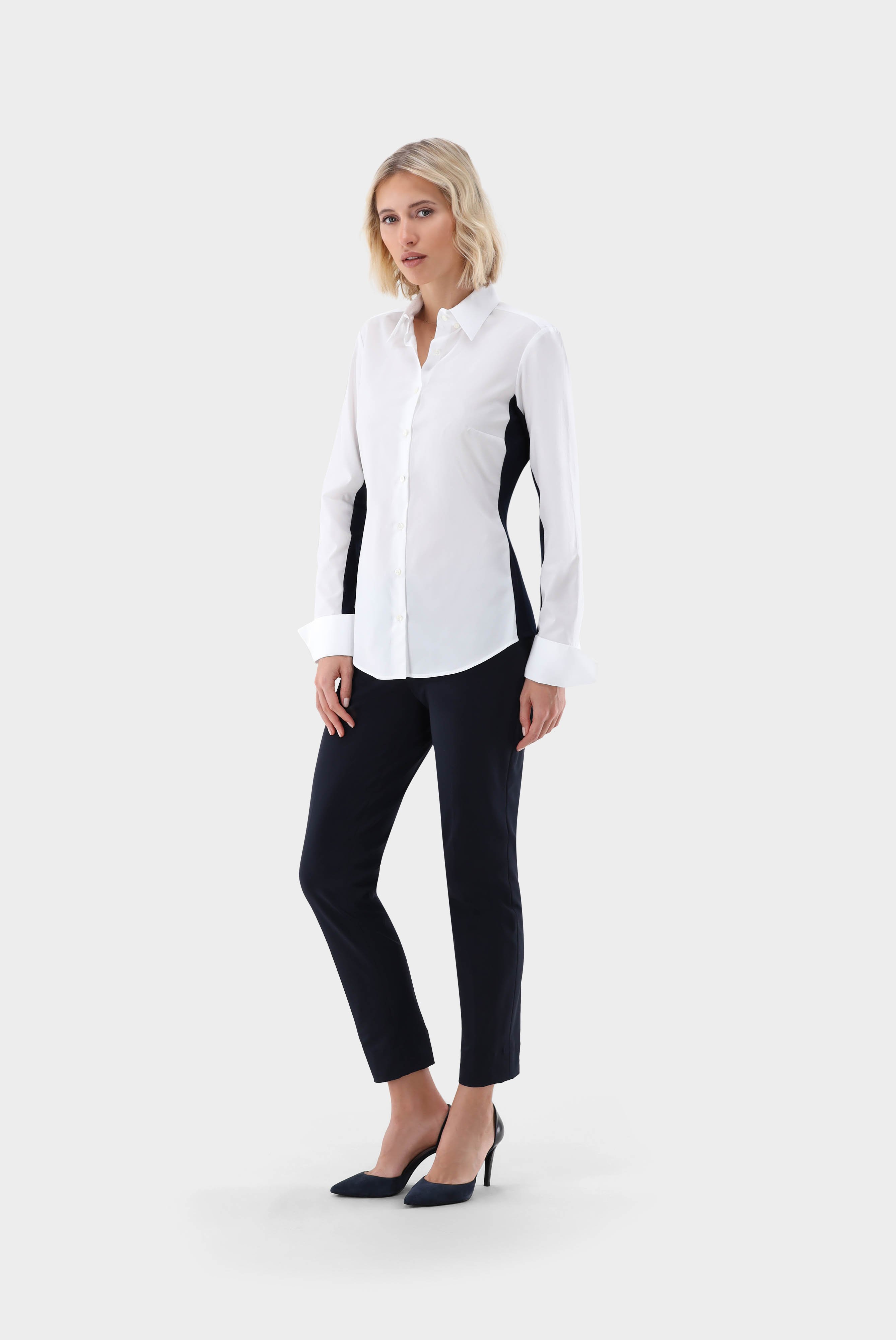 Business Blouses+Hybrid Blouse with Side Jersey Insert Slim Fit+05.515Q.J3.160049.007.32