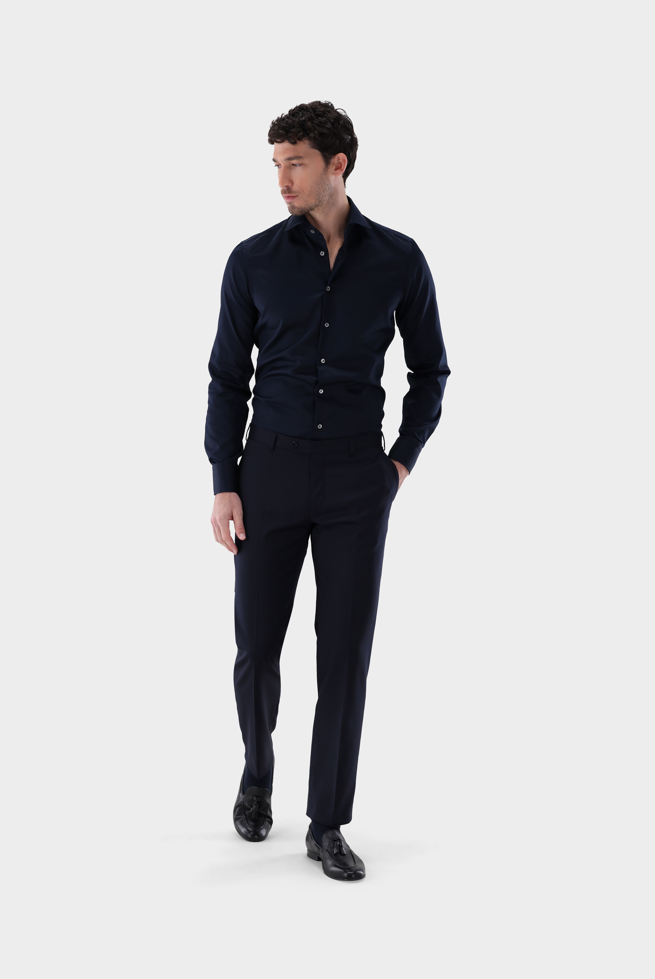 Twill Hemd mit Struktur Tailor Fit günstig online kaufen