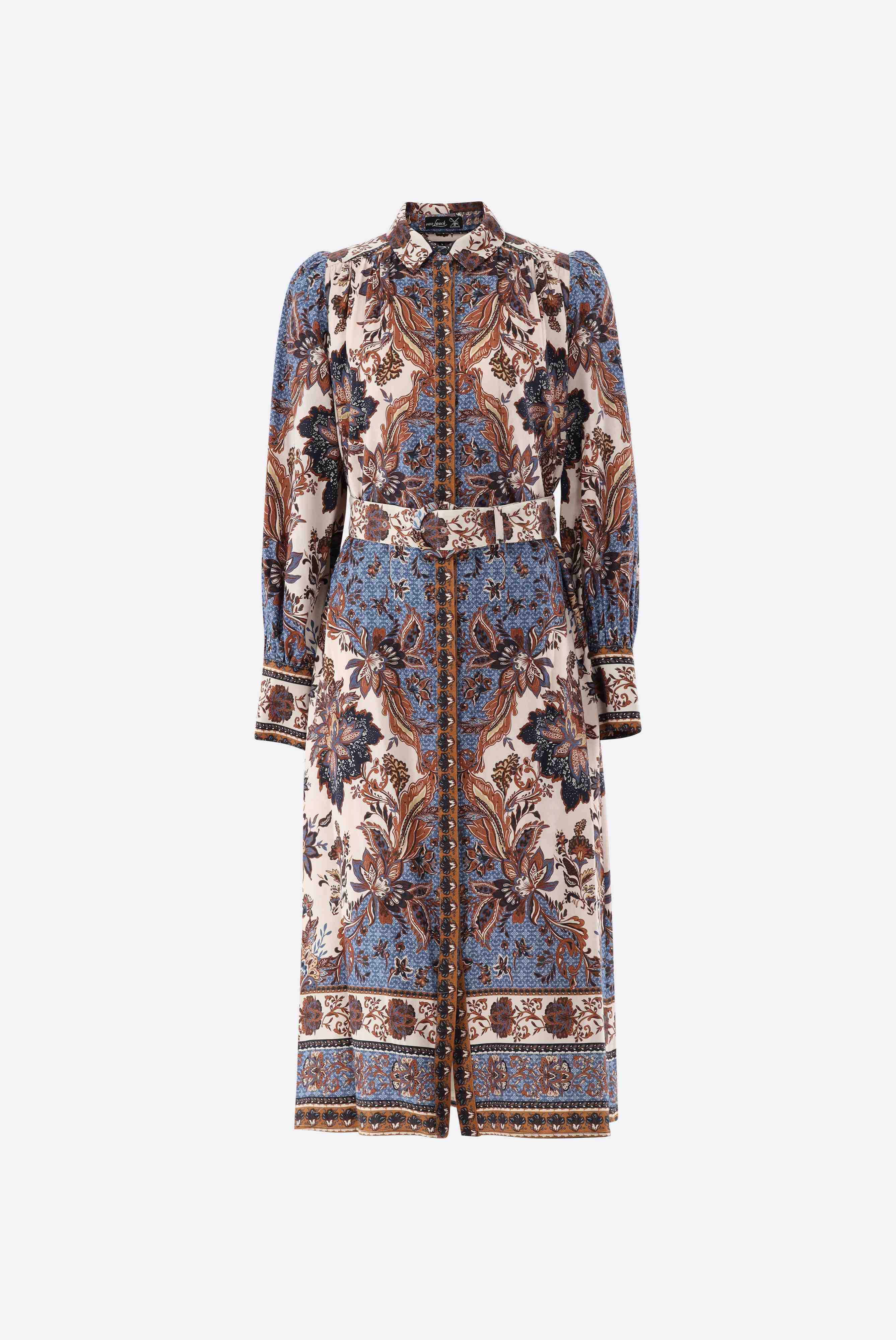 Midikleid mit platziertem Boho-Print