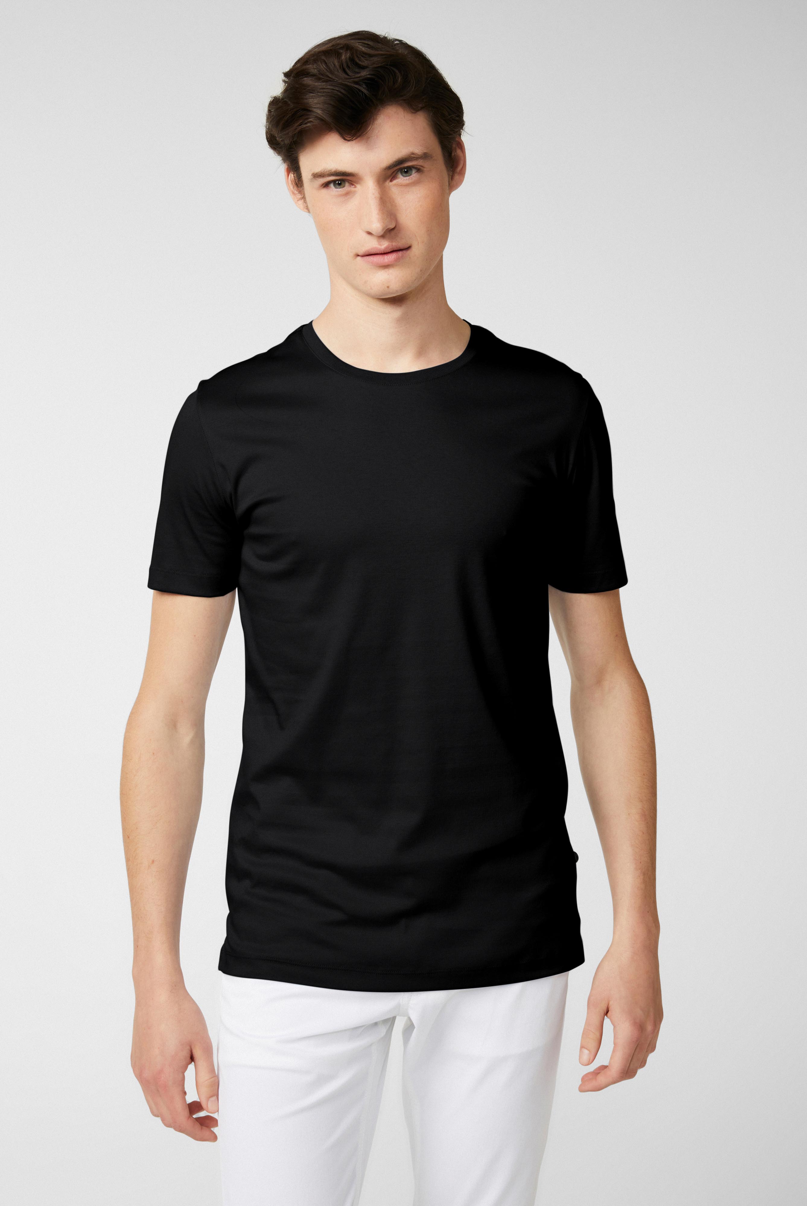 T-Shirt aus Schweizer Baumwolle mit Rundhals Slim Fit