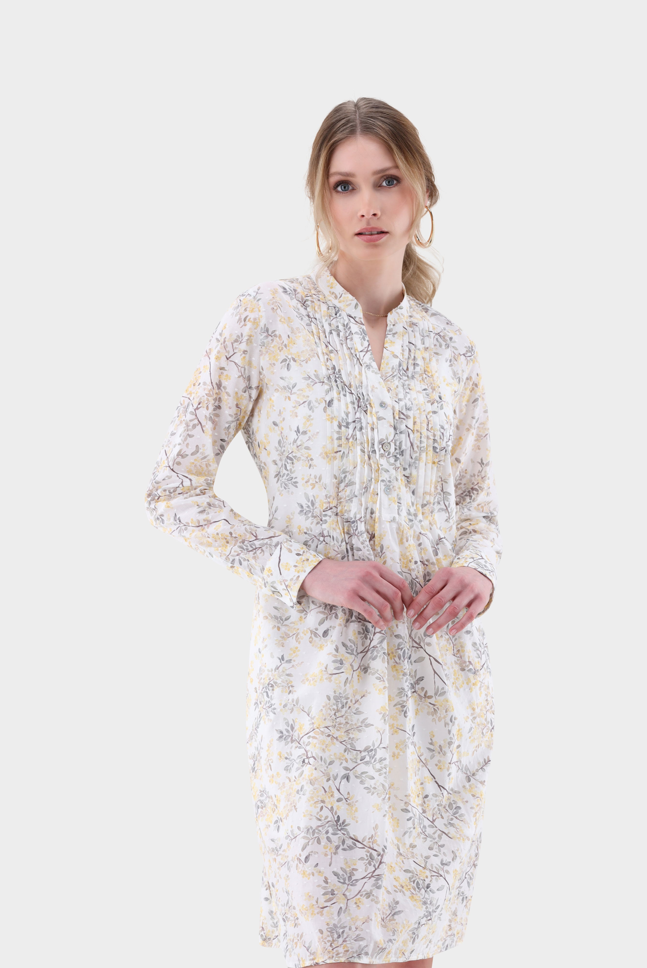 Kleid aus Baumwoll-Plumetis mit Blumenmuster günstig online kaufen