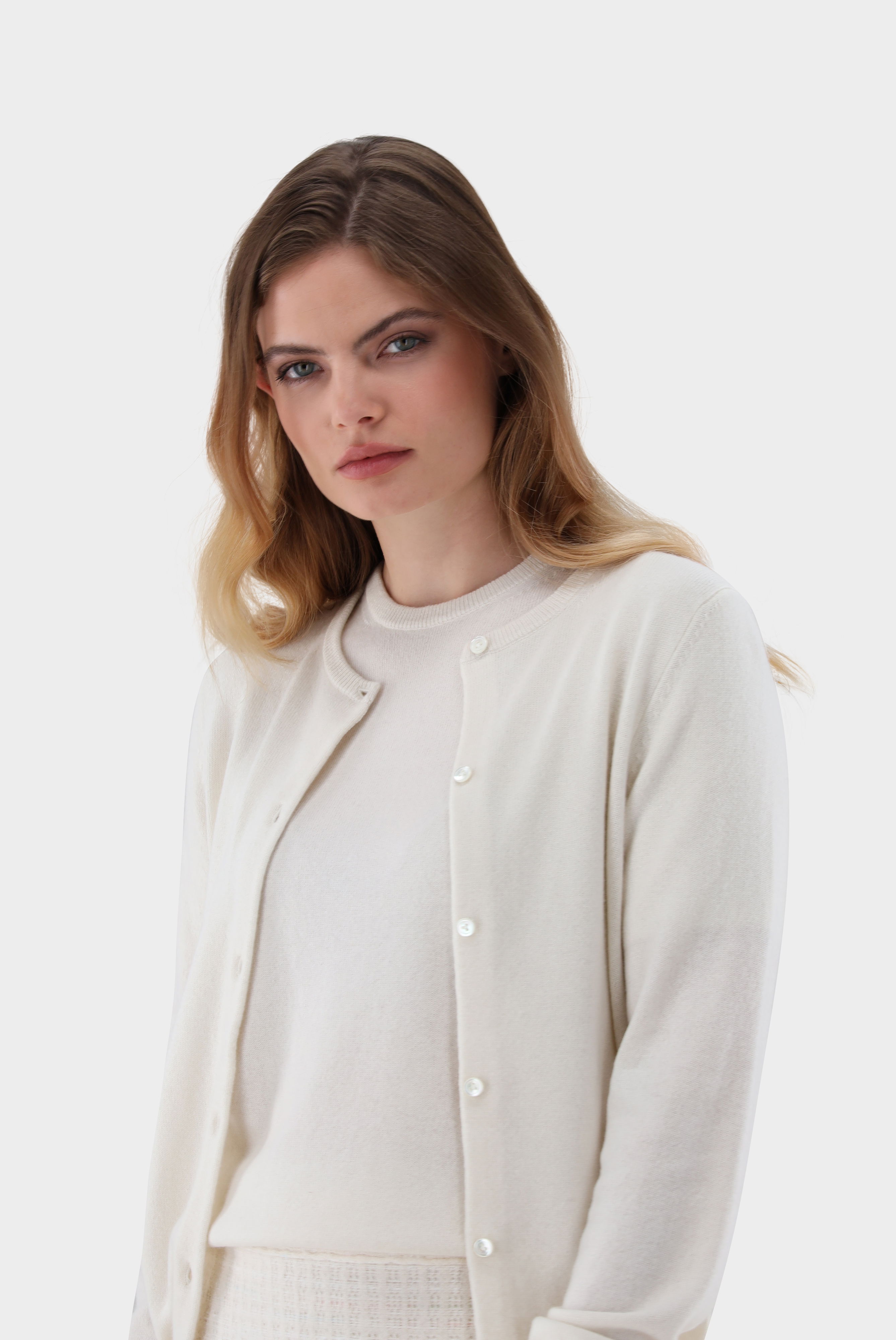 Kaschmir Strickjacke mit Rundhalsausschnitt günstig online kaufen
