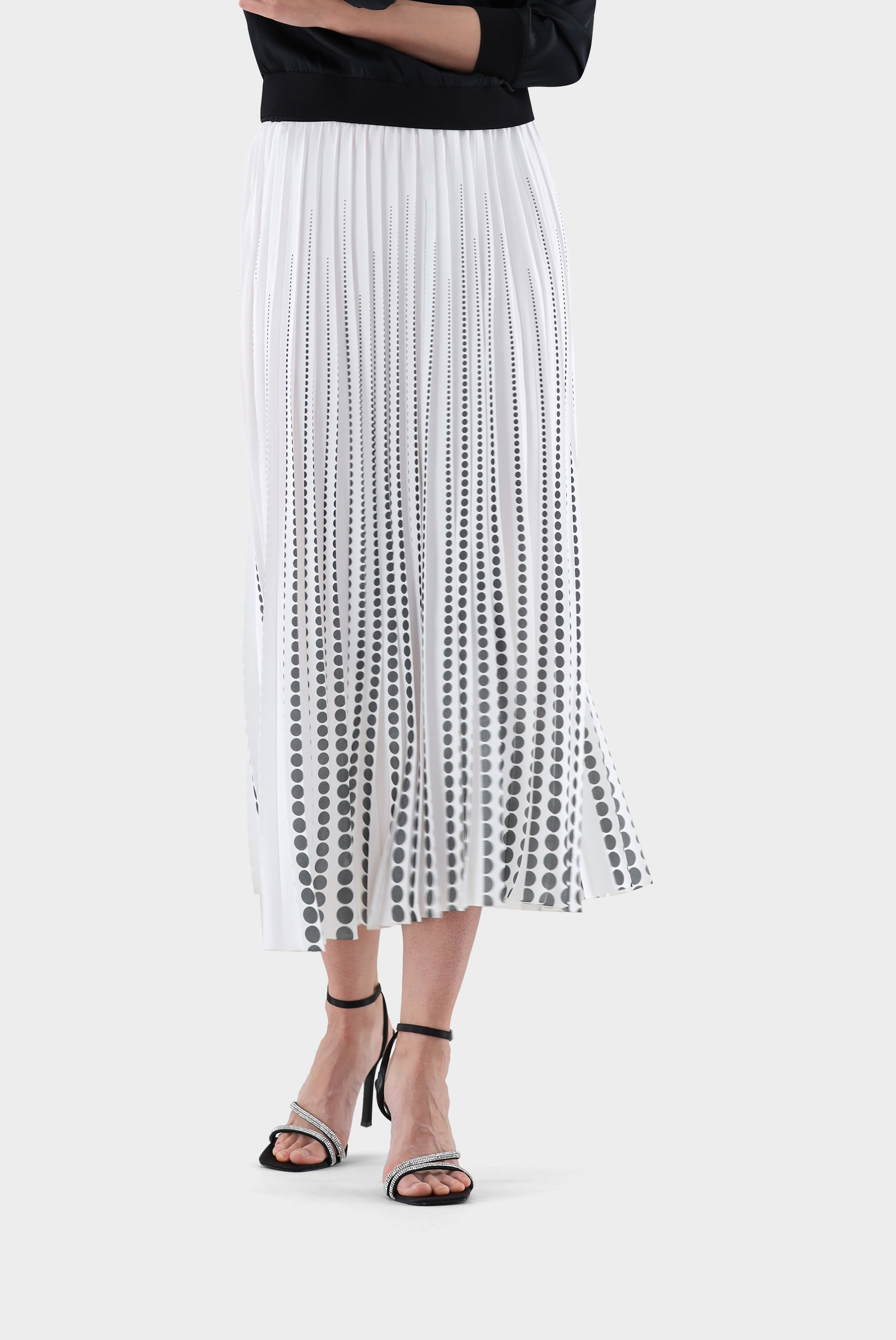 Plissee-Rock mit Tupfen