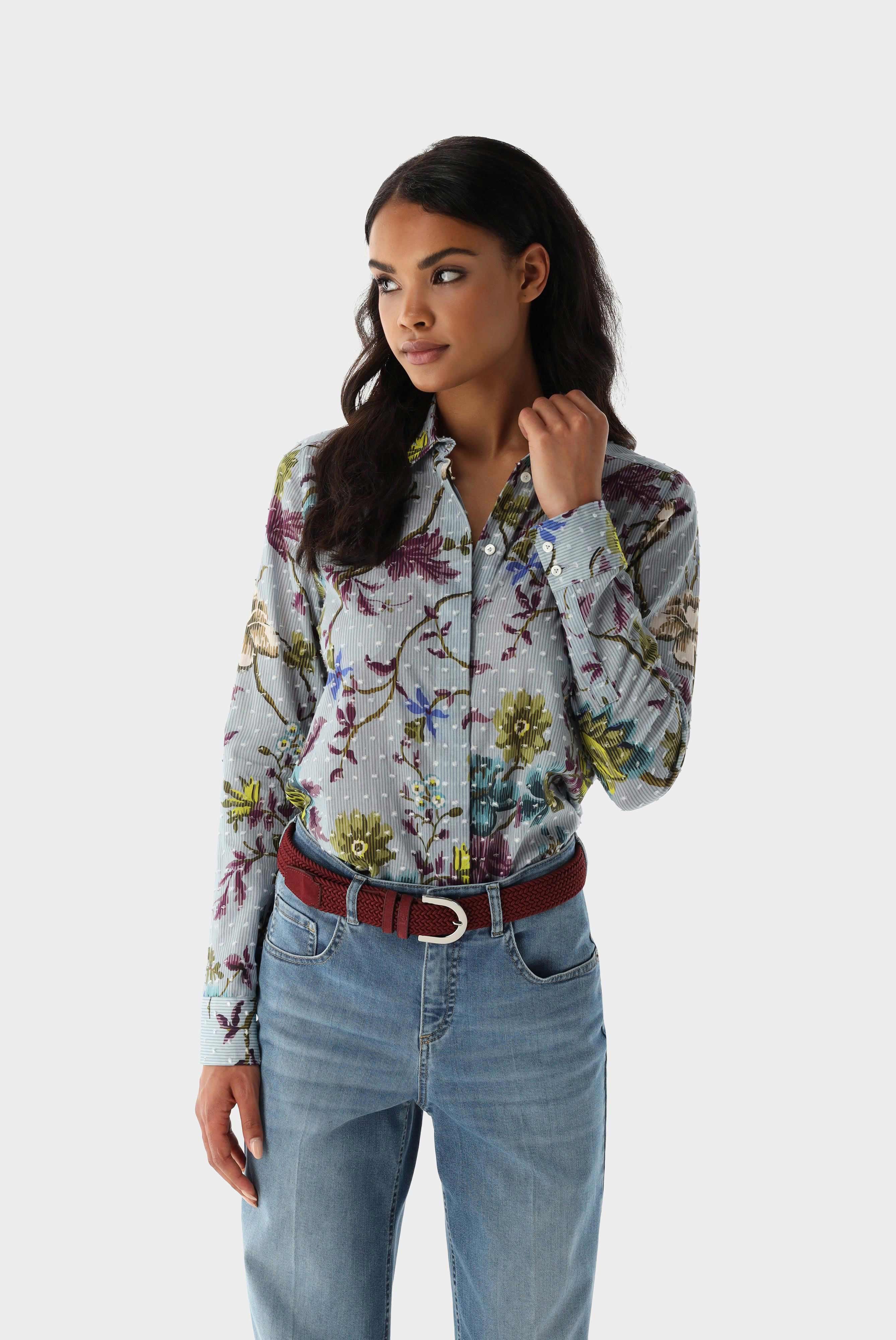 Loose Shirt with Flower Print