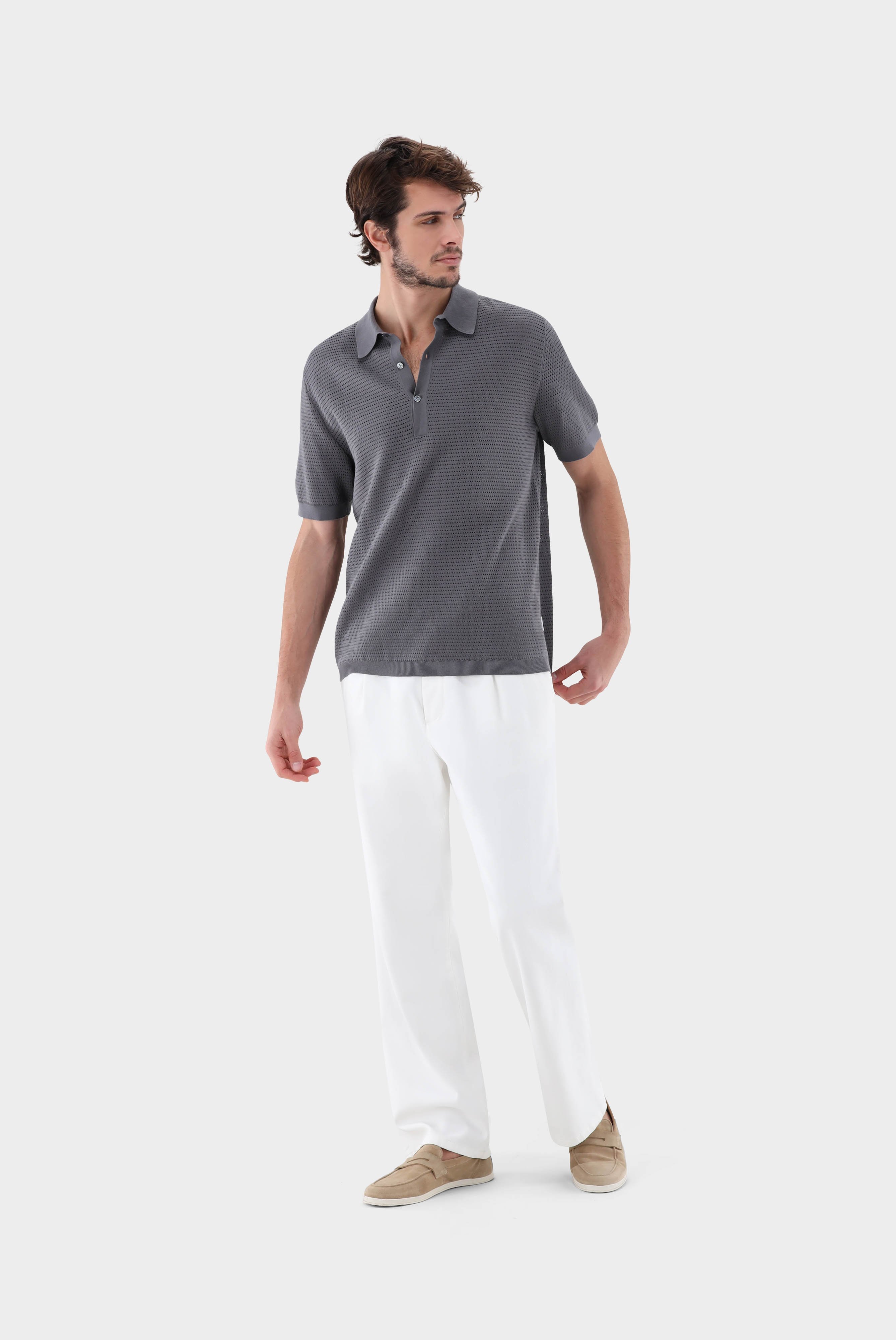 Poloshirts+Polo Shirt with Mesh Structure in Air Cotton+82.8651..S00267.070.L