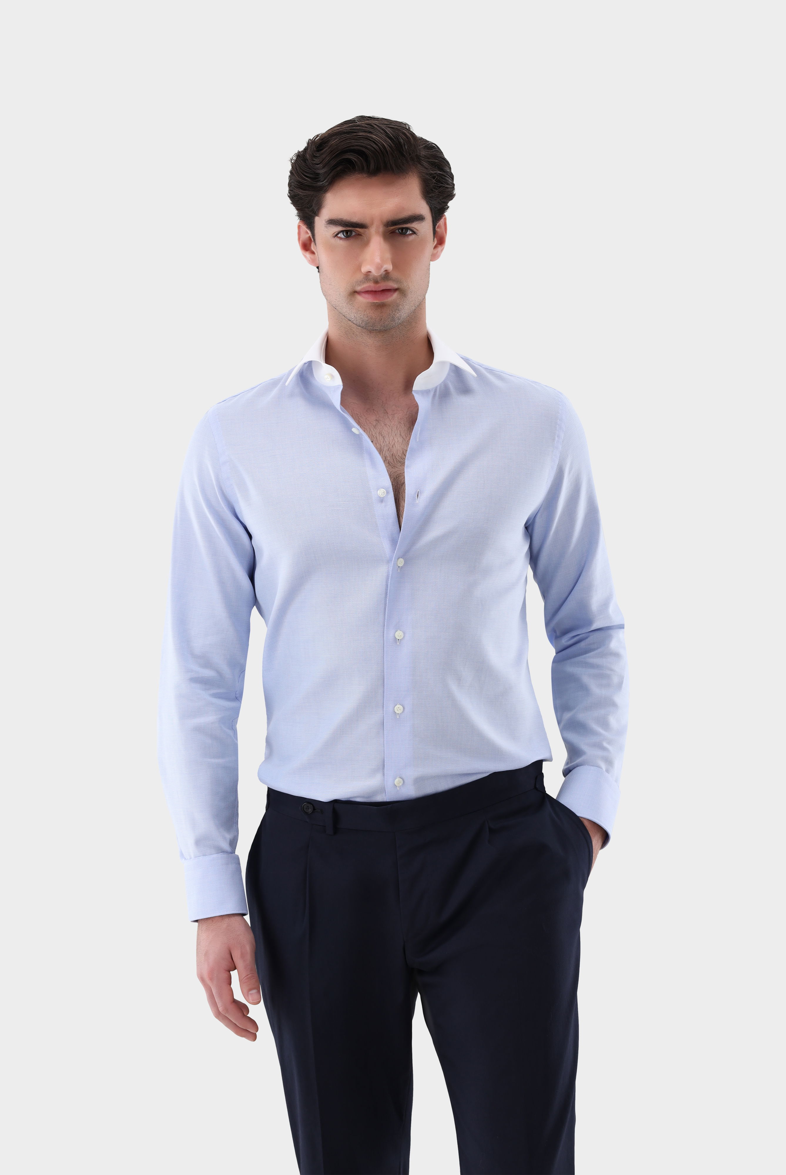 Businesshemd mit Weißem Kragen Slim Fit