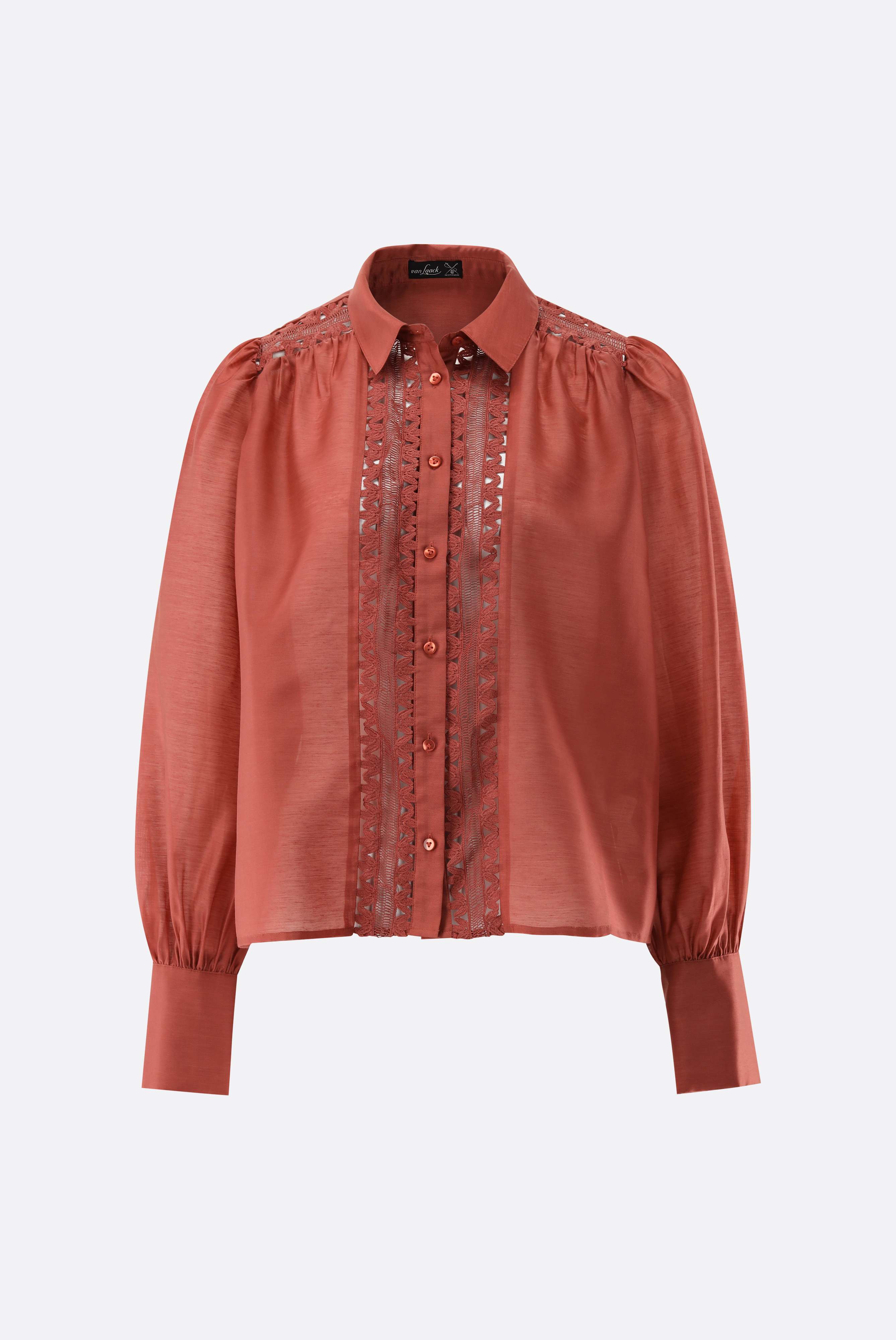 Hemdbluse mit Spitzeneinsätzen
