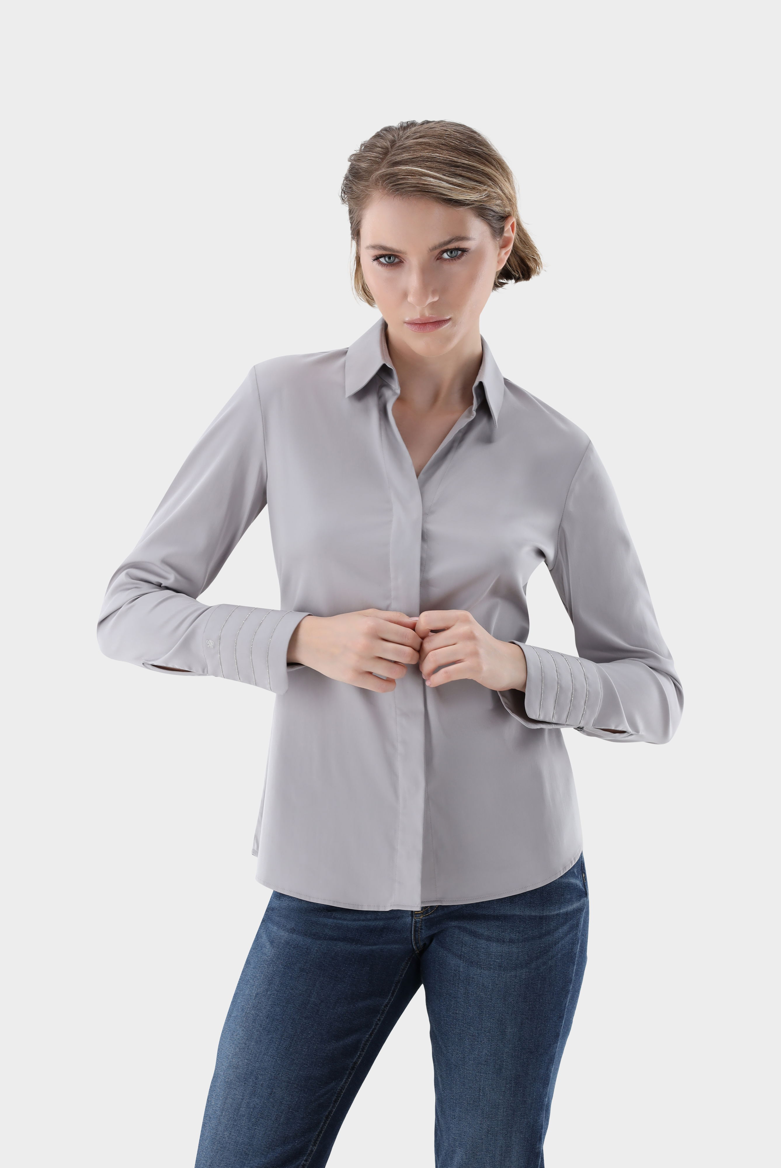 Hemdbluse aus Baumwollstretch