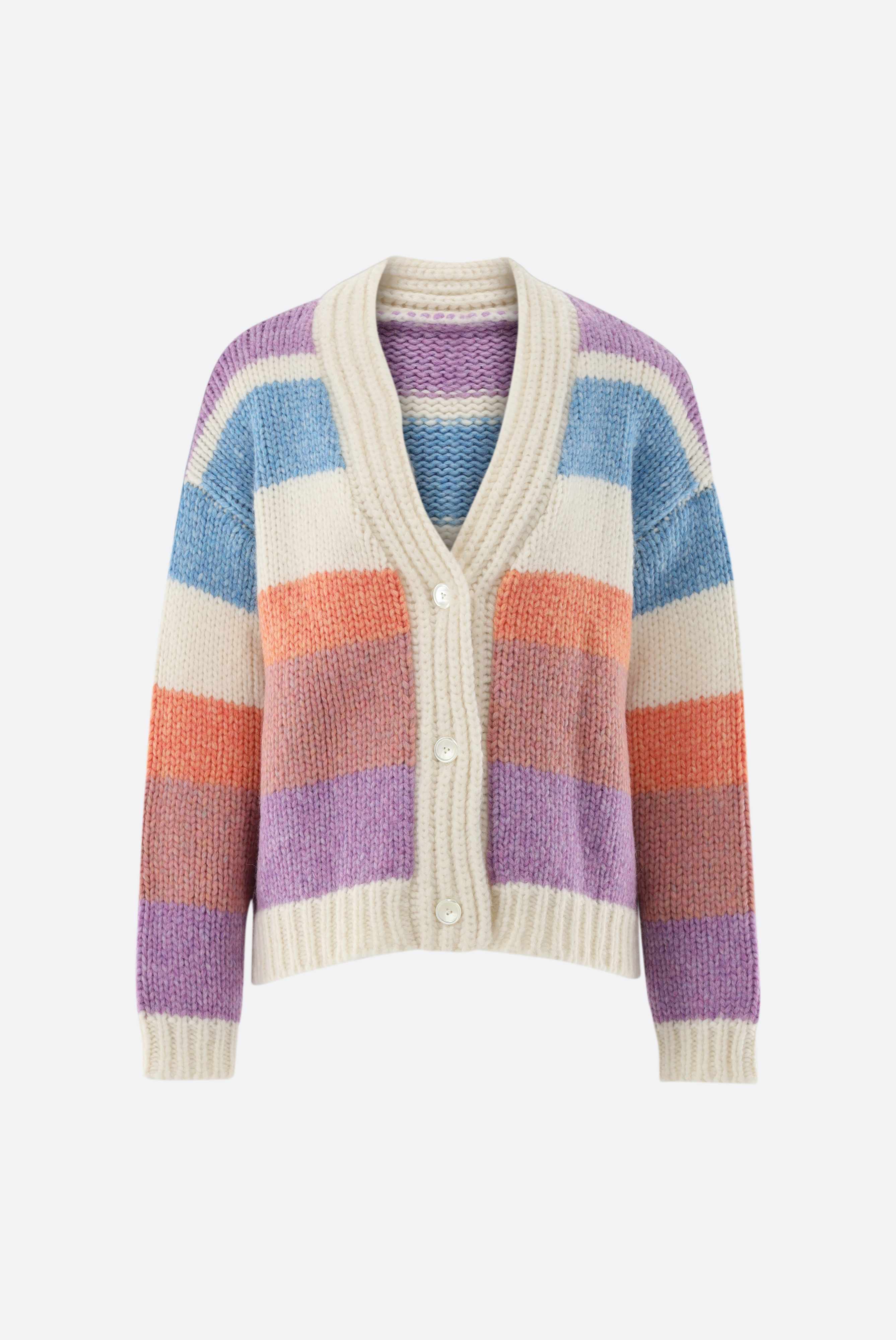 Strickjacke bunt mit lockerer Passform