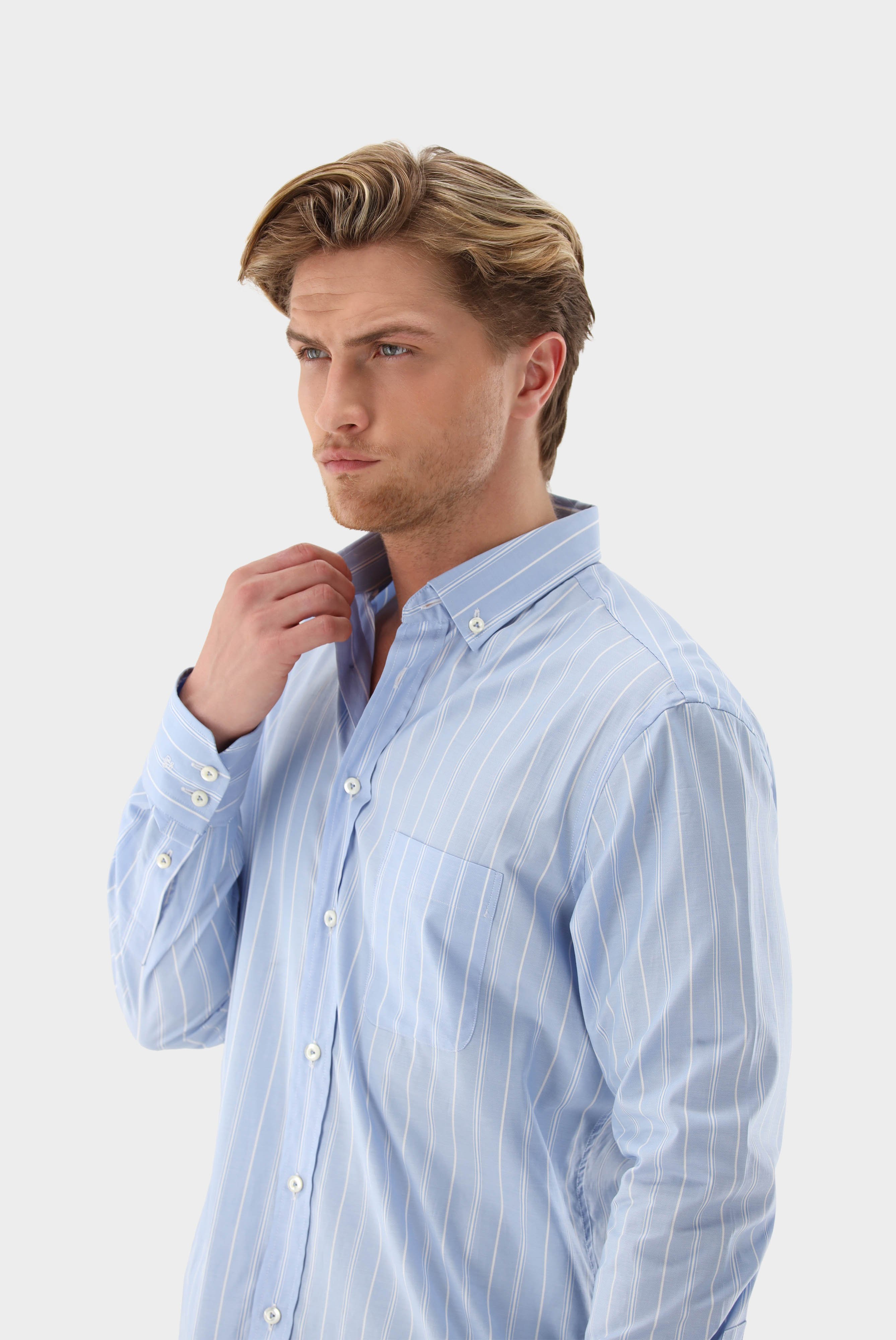 Casual Shirts+Striped Oxford Shirt Slim Fit+20.2012.AV.161068.730.38