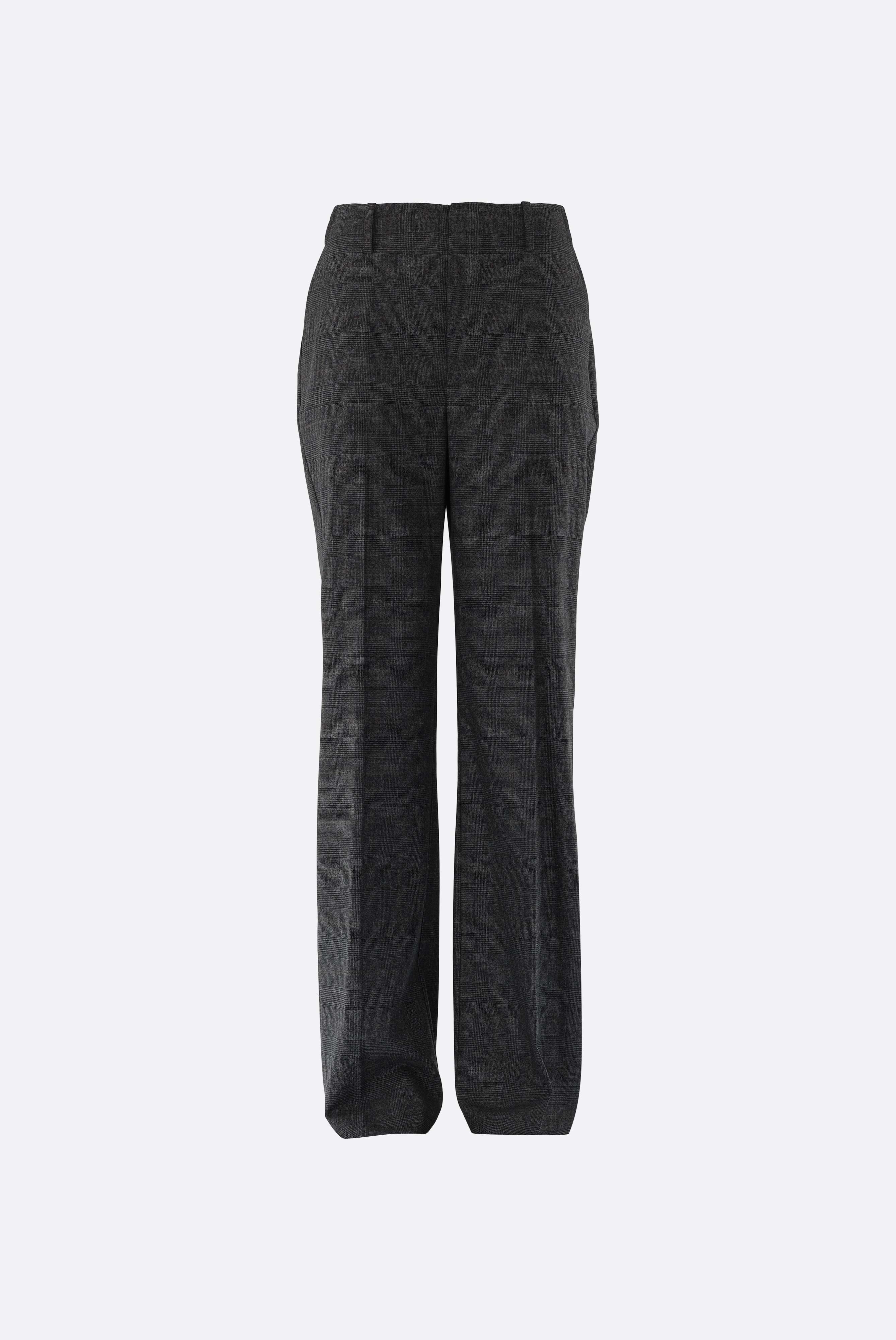 Karierte Hose mit weitem Bein