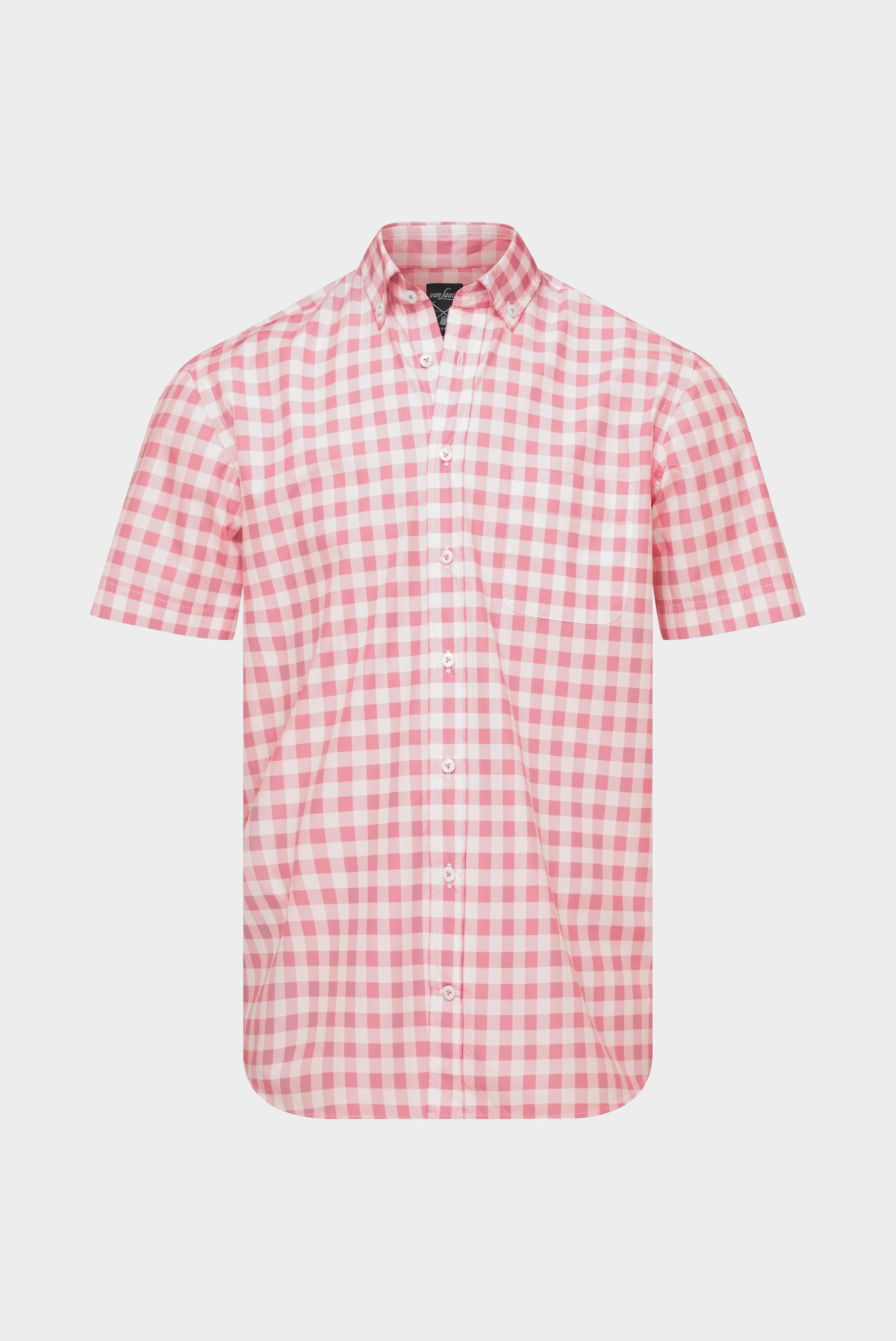 Casual Shirts+Checked poplin short-sleeved shirt with button-down collar+20.2053.Q2.170391.530.38