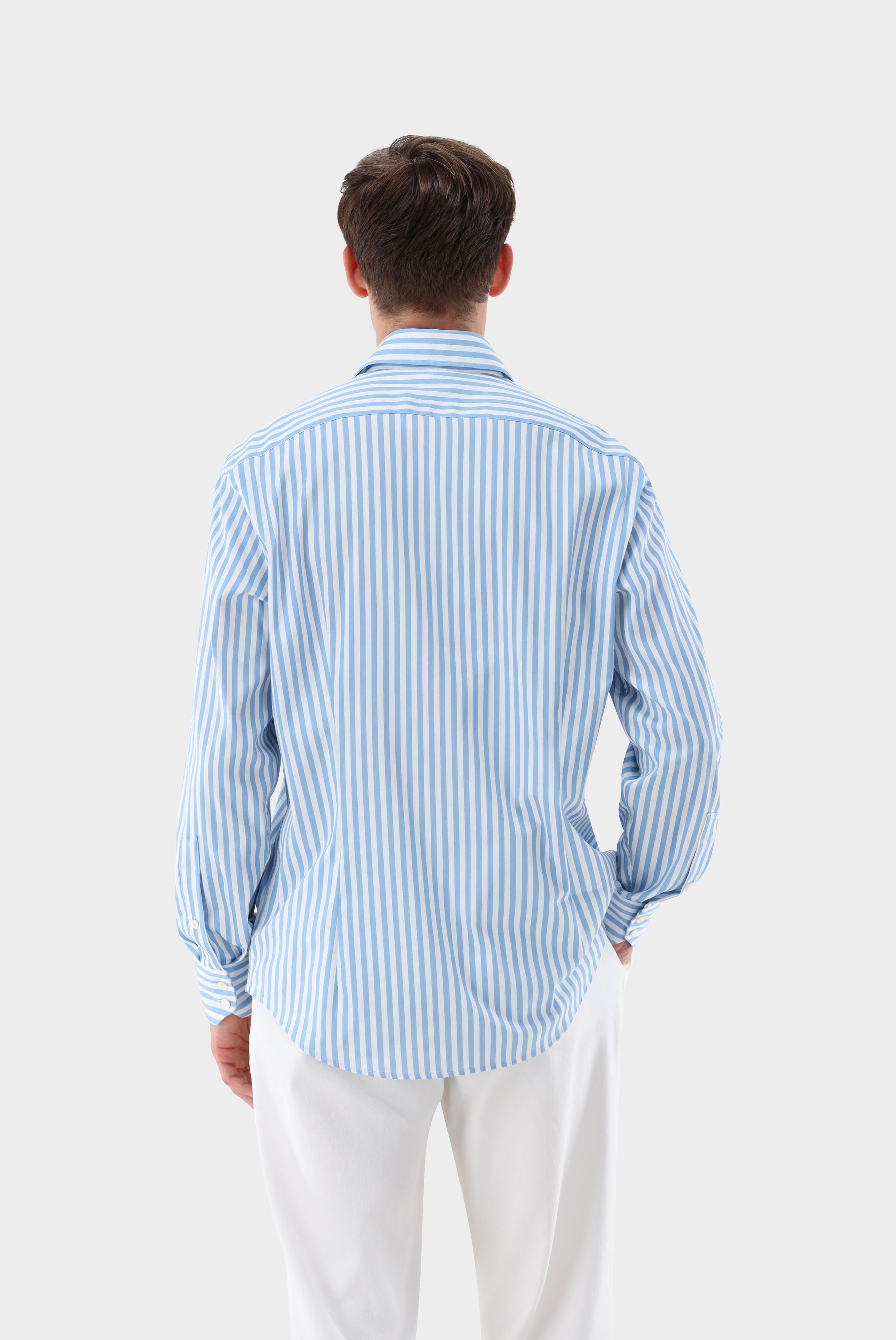 Casual Hemden+Gestreiftes Hemd aus Baumwollstretch Tailor Fit+20.3283.NV.171959.720.38