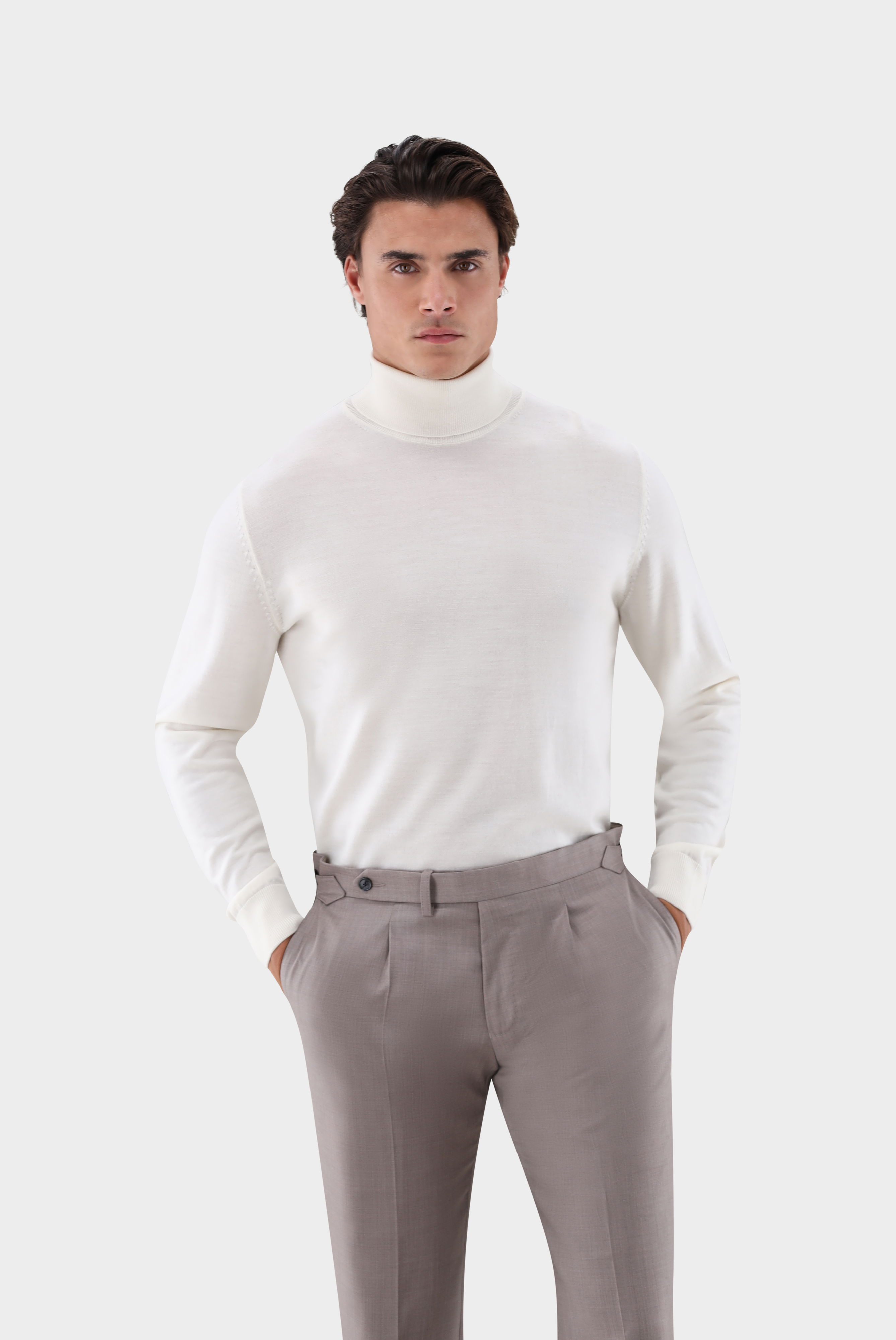 Rollkragenpullover aus Merzerisierter Merinowolle
