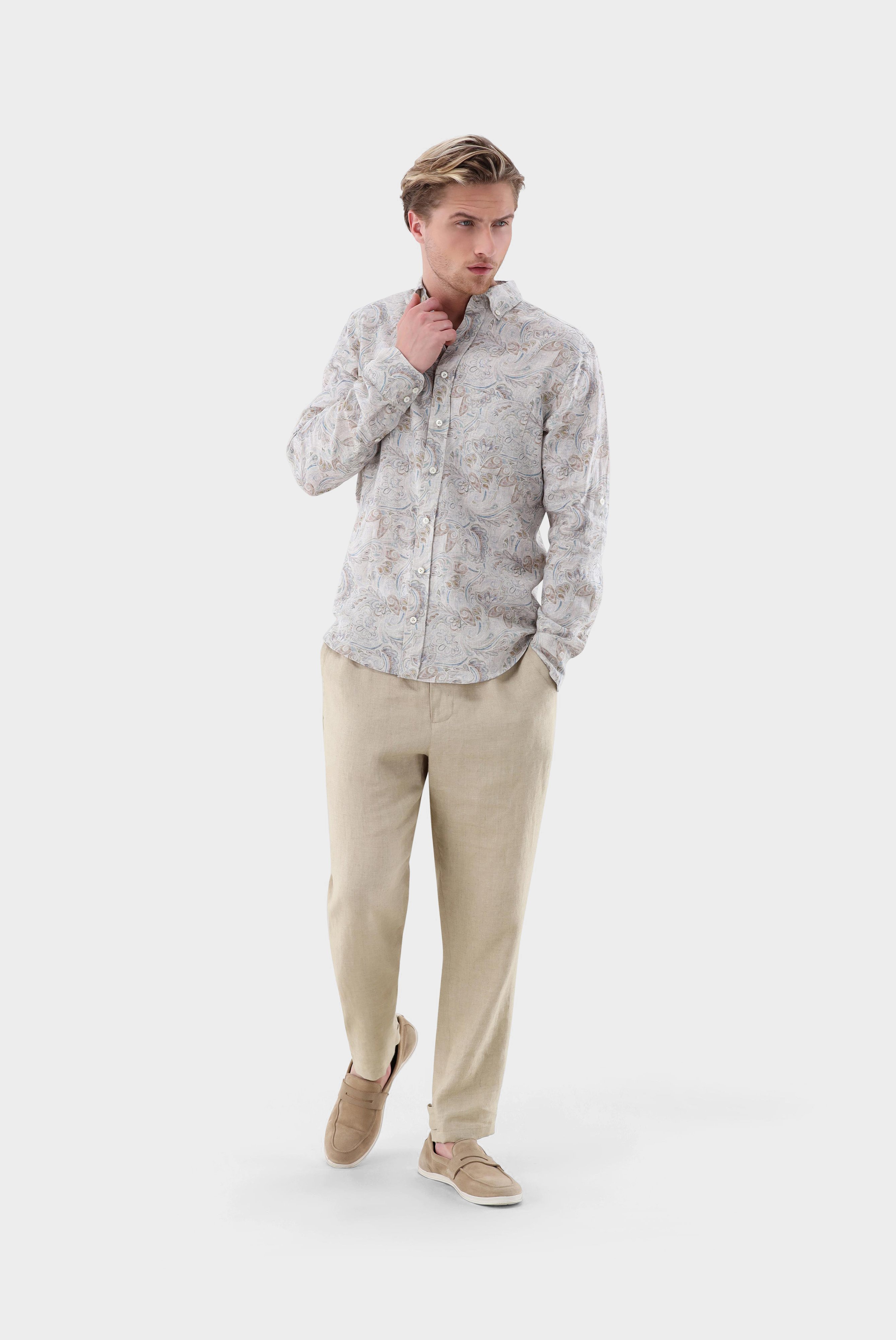 Casual Shirts+Linen Paisley-Printed Shirt Tailor Fit+20.2013.C4.172036.118.40