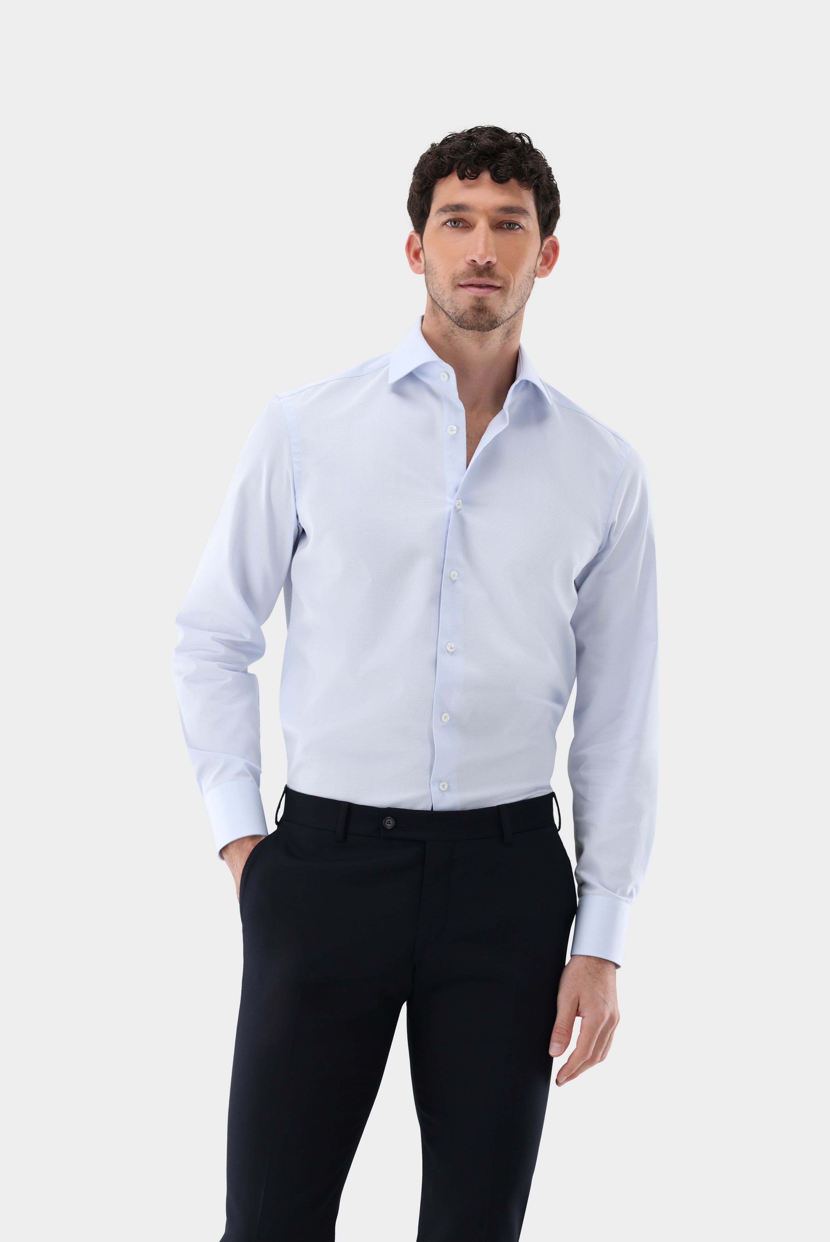 Easy Iron Shirts+Wrinkle Free Twill Shirt with Texture Slim Fit+20.2019.BQ.150301.720.38