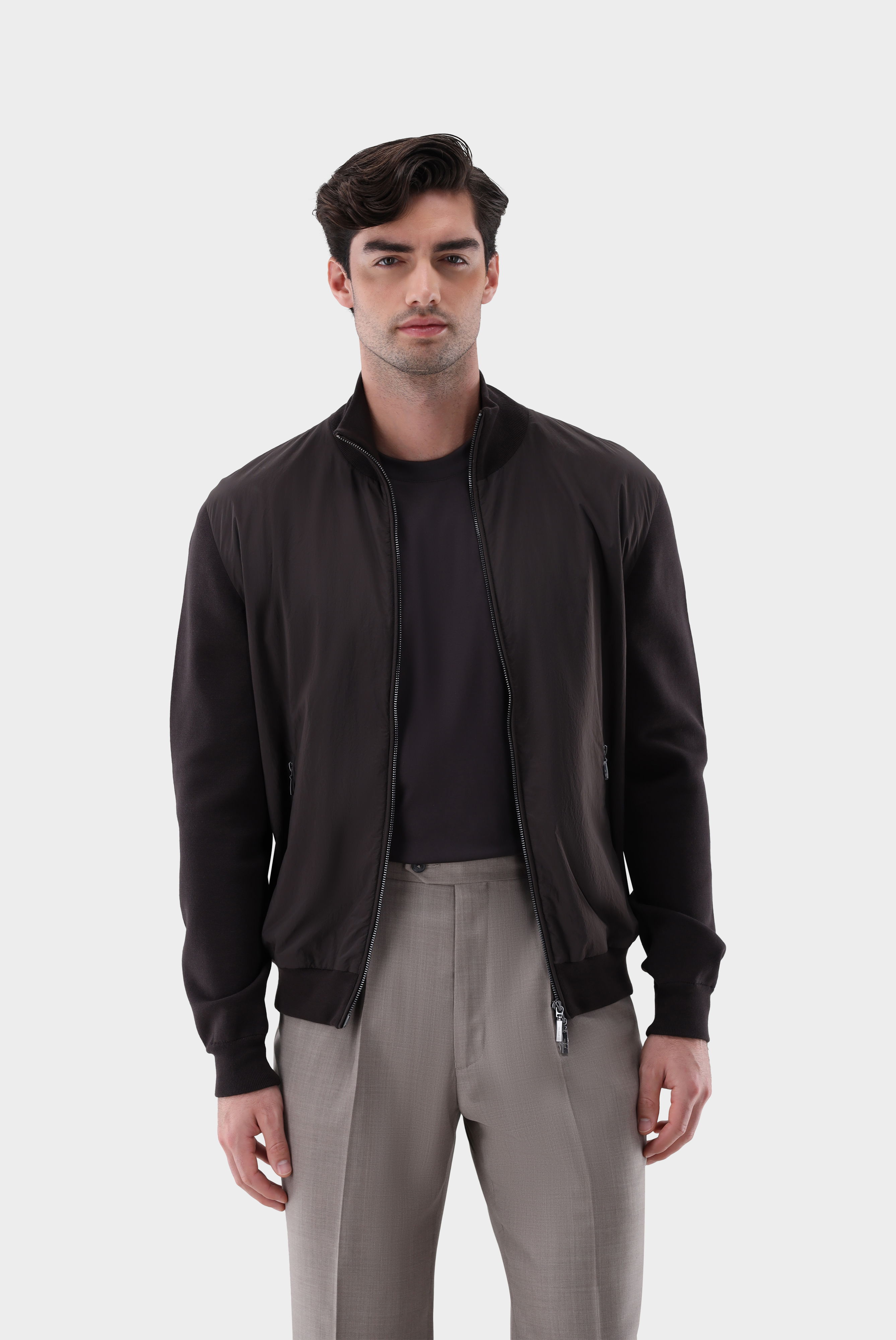 Hybrid-Strickjacke mit Baumwolle