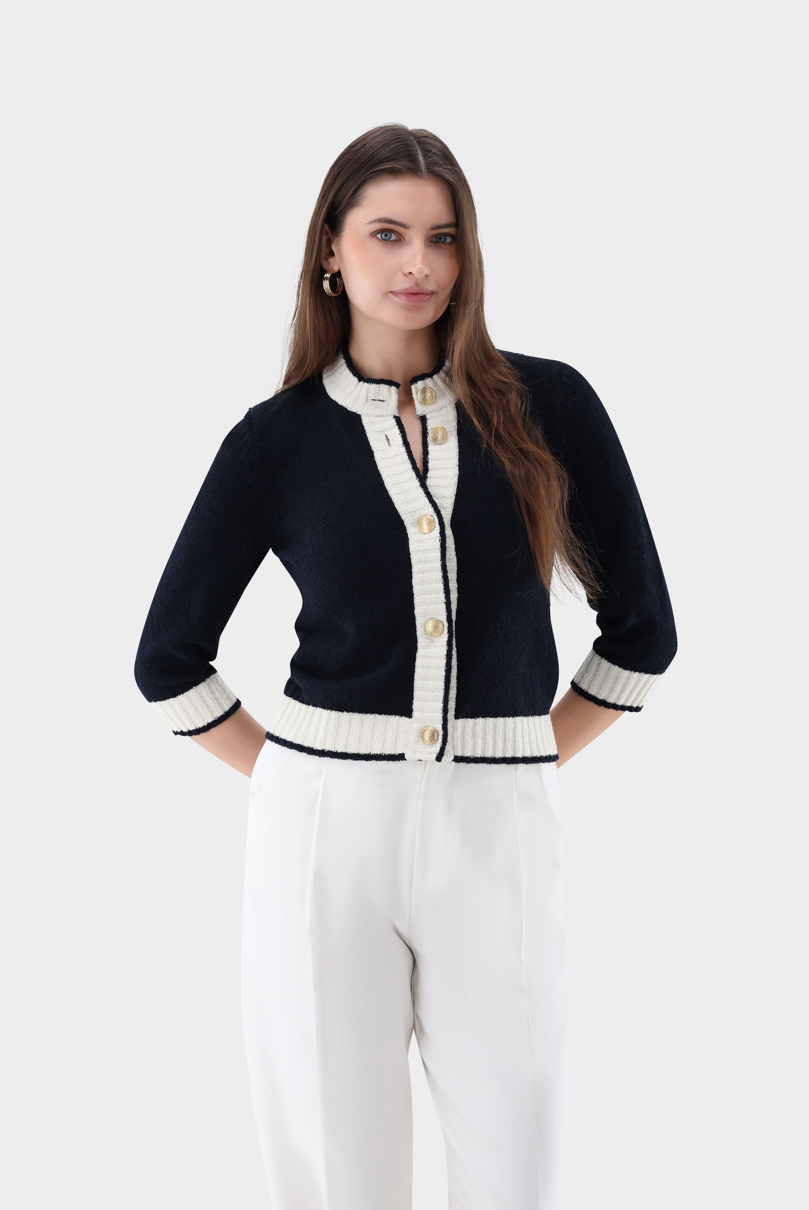 Cardigan made of bouclé knit