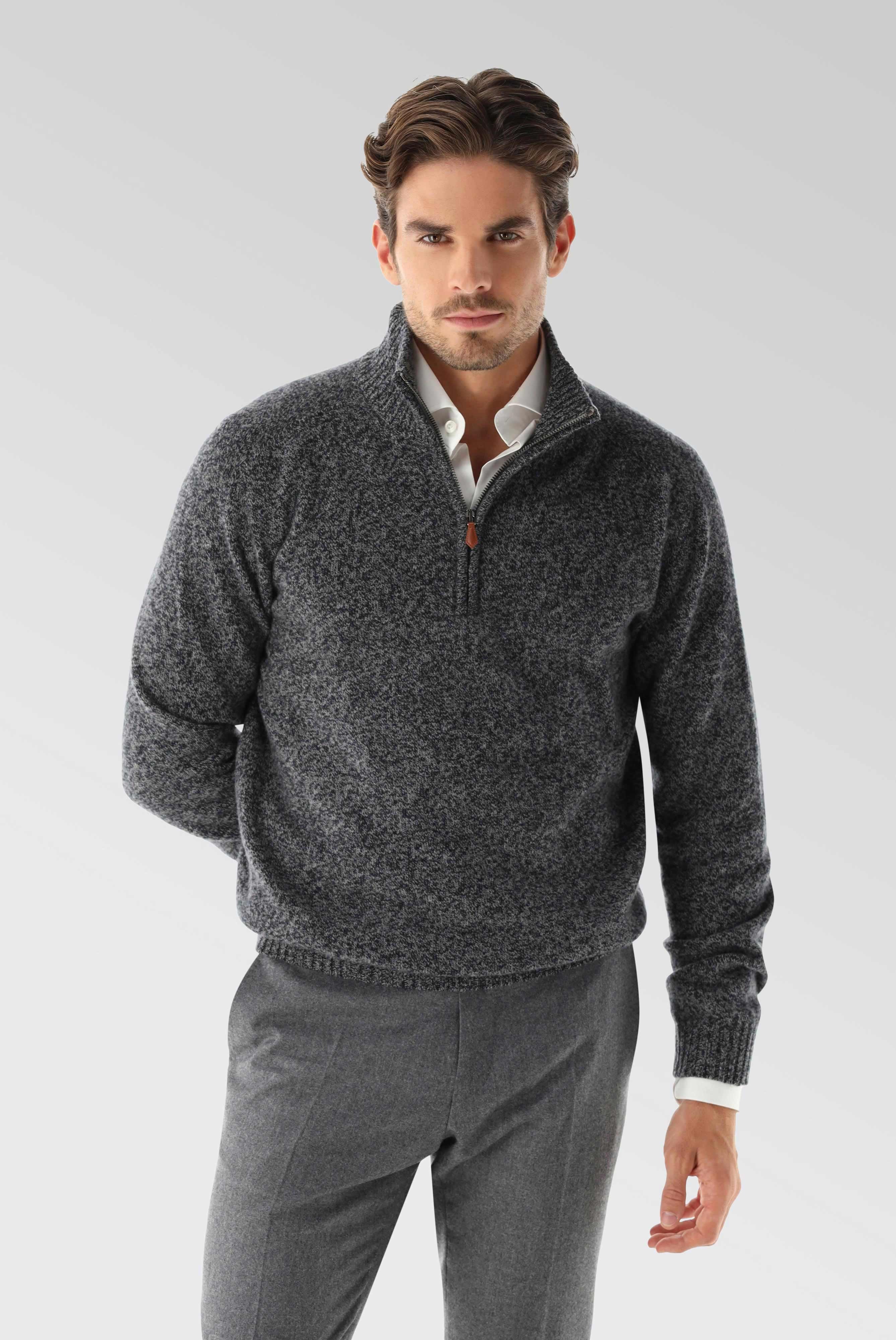 Sweaters & Cardigans+Halfzip Sweater with Cashmere+82.8616..S00238.790.S