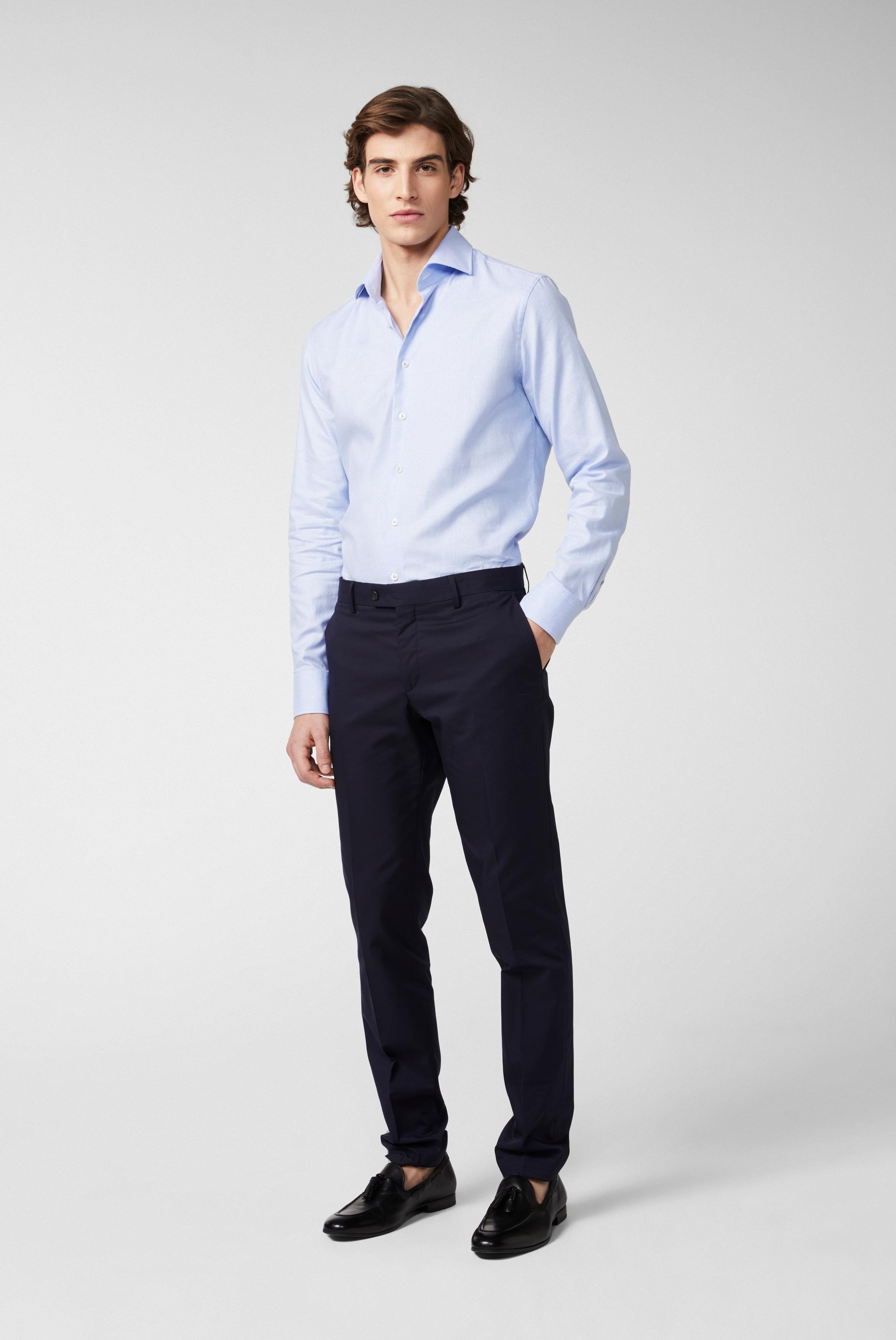 Business Shirts+Business shirt made of dobby cotton+20.3283.NV.161680.730.38