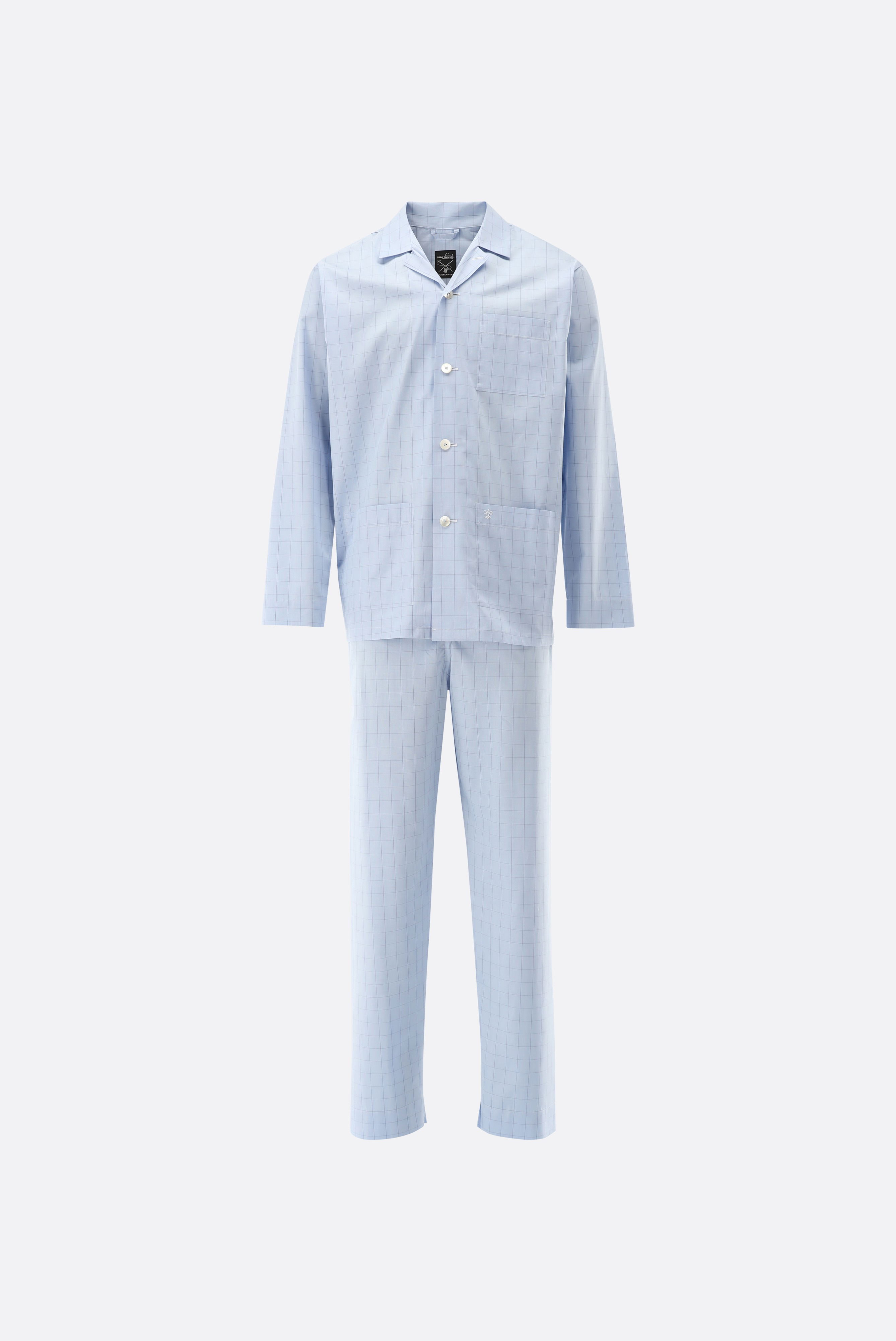 Karierter Schlafanzug aus Twill Gewebe