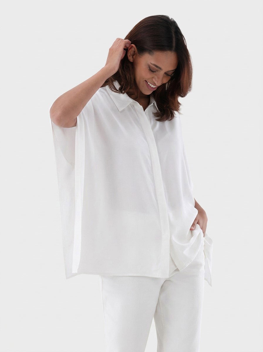 Tunika Bluse aus Popeline