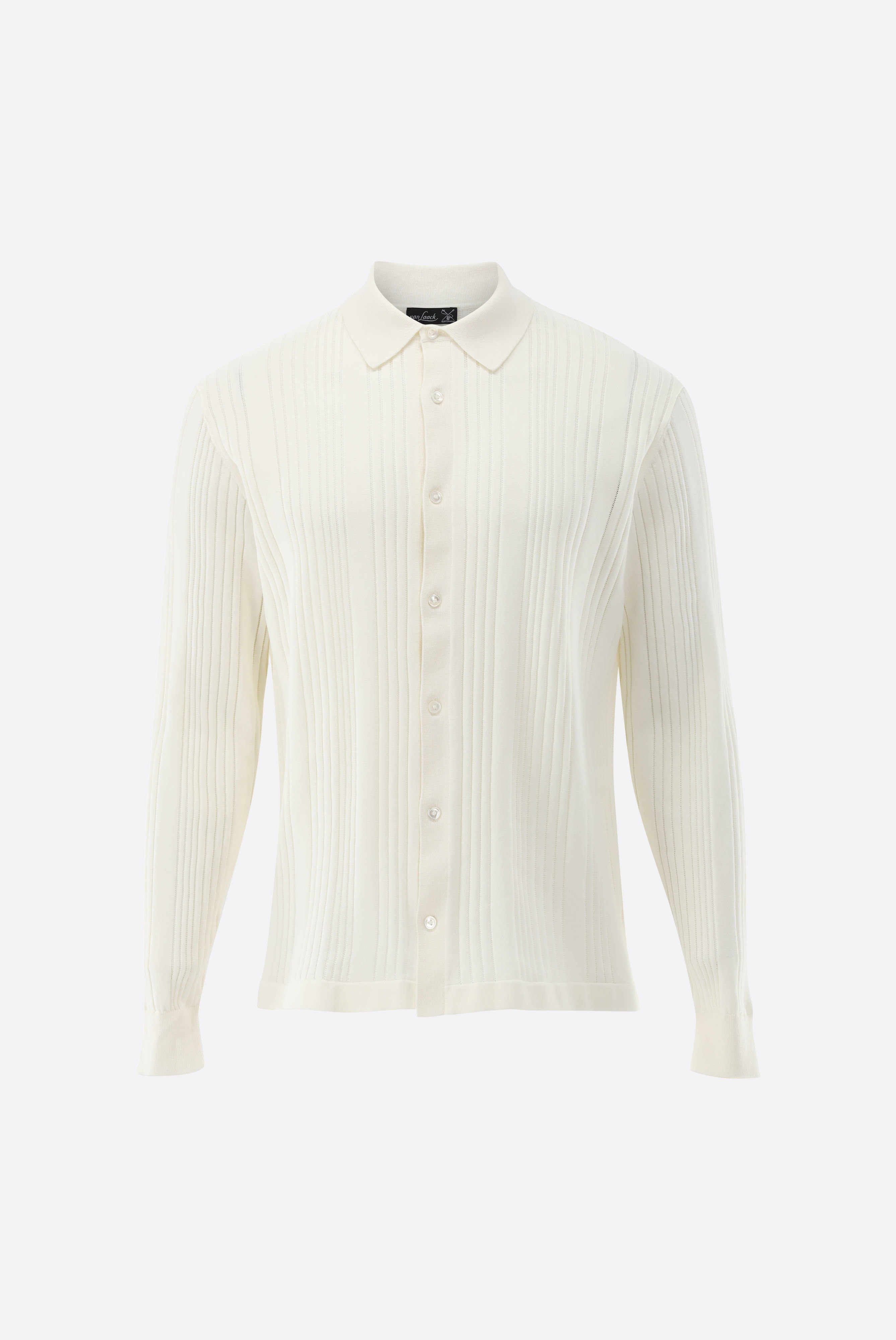 Strickhemd mit Streifen-Struktur aus Air Cotton günstig online kaufen