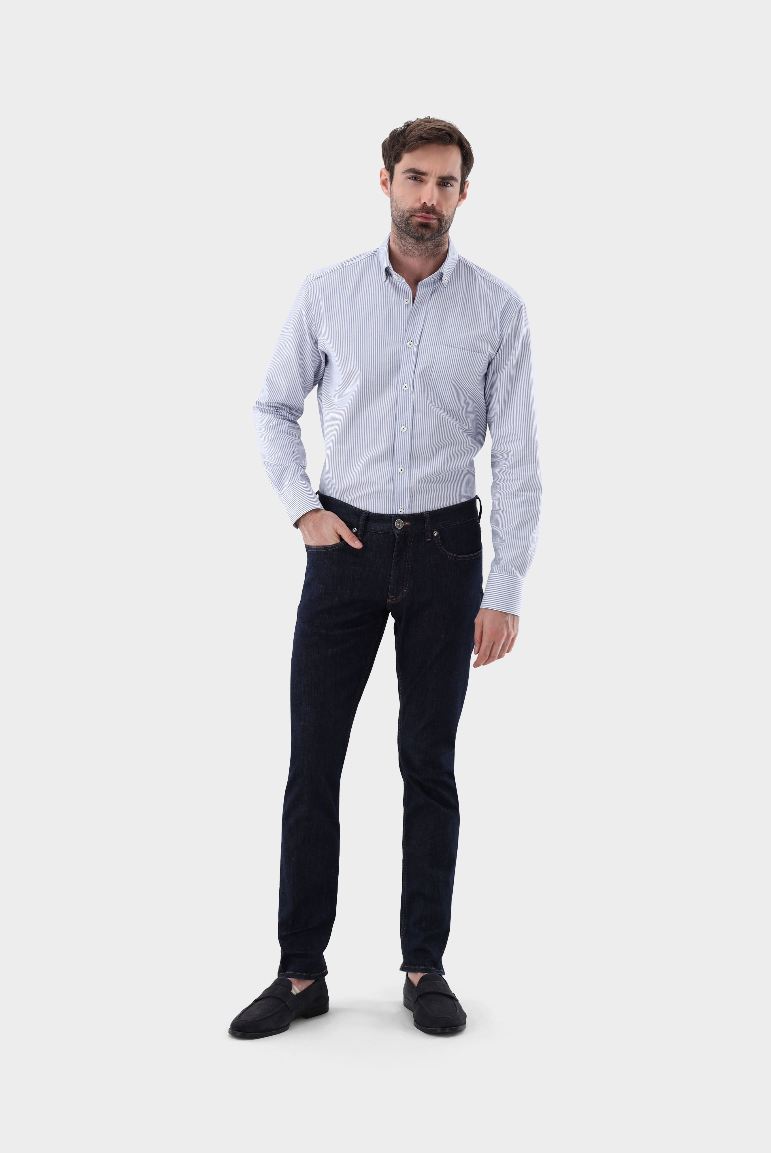 Gestreiftes Oxford Hemd Comfort Fit günstig online kaufen