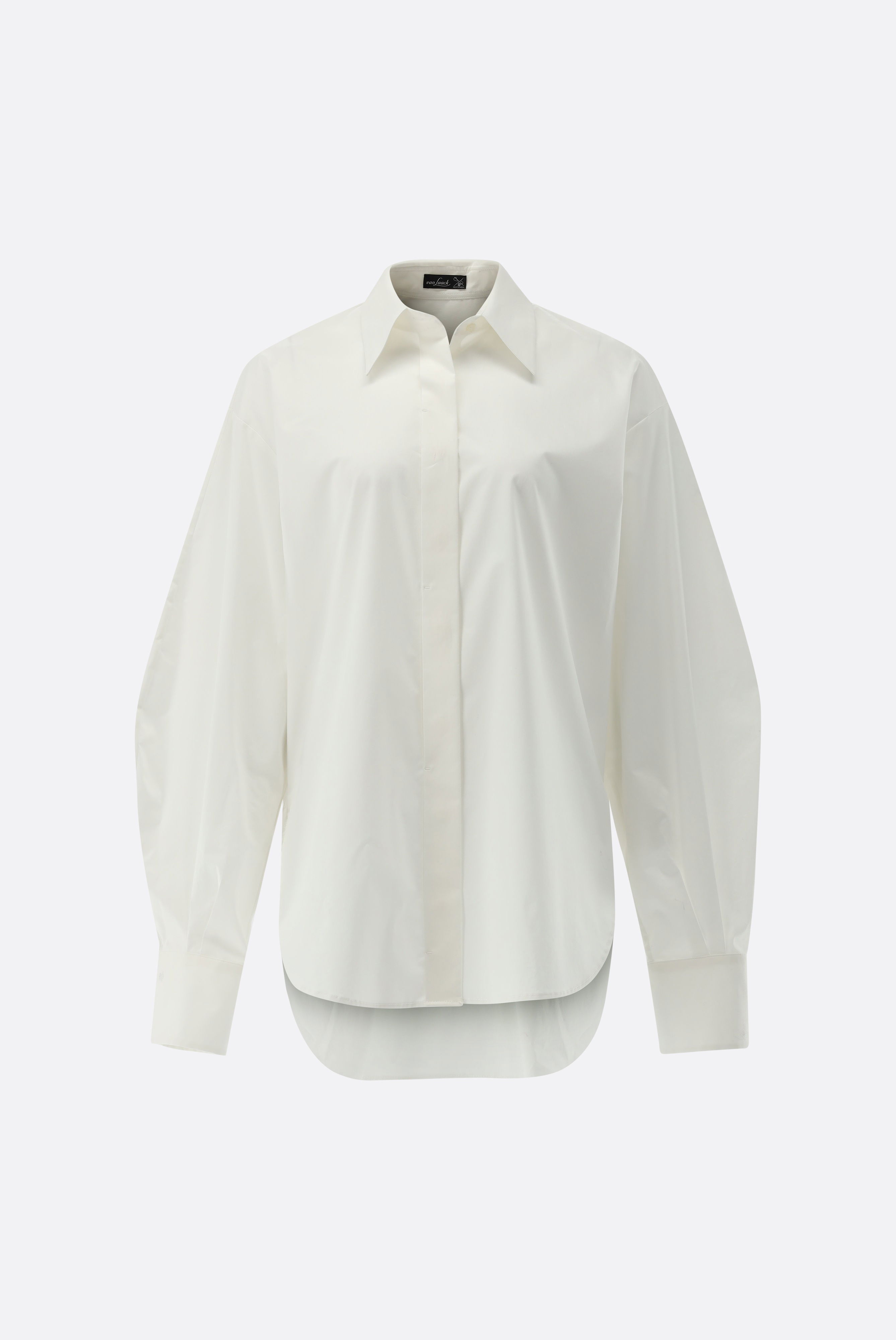 Loose-fitting shirt blouse with long voluminous sleeves