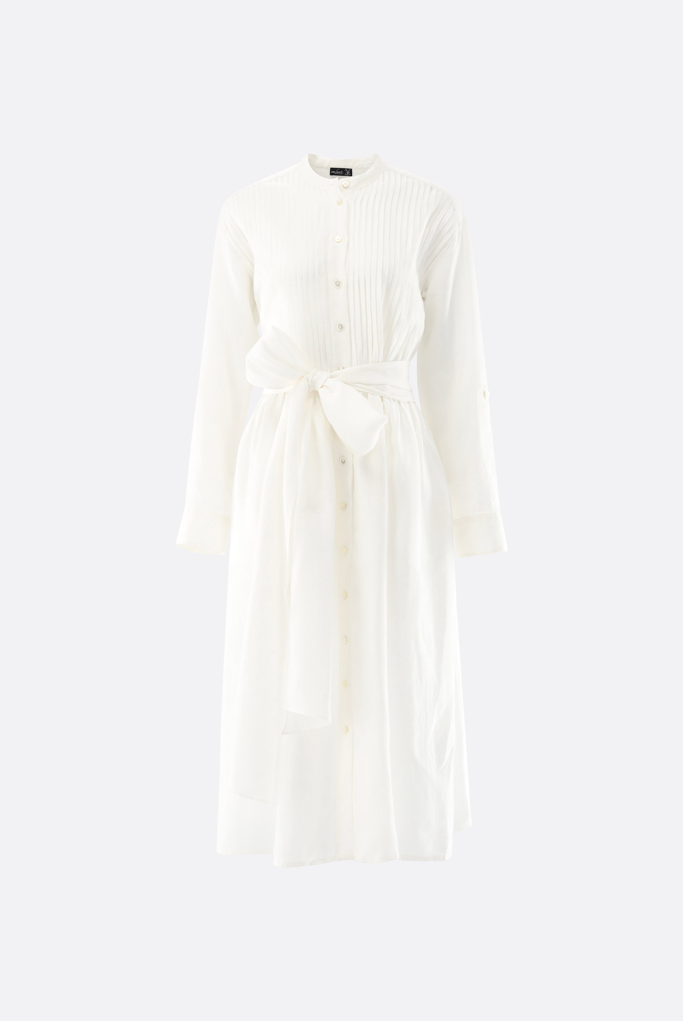 Midikleid aus Leinen mit Bindegürtel