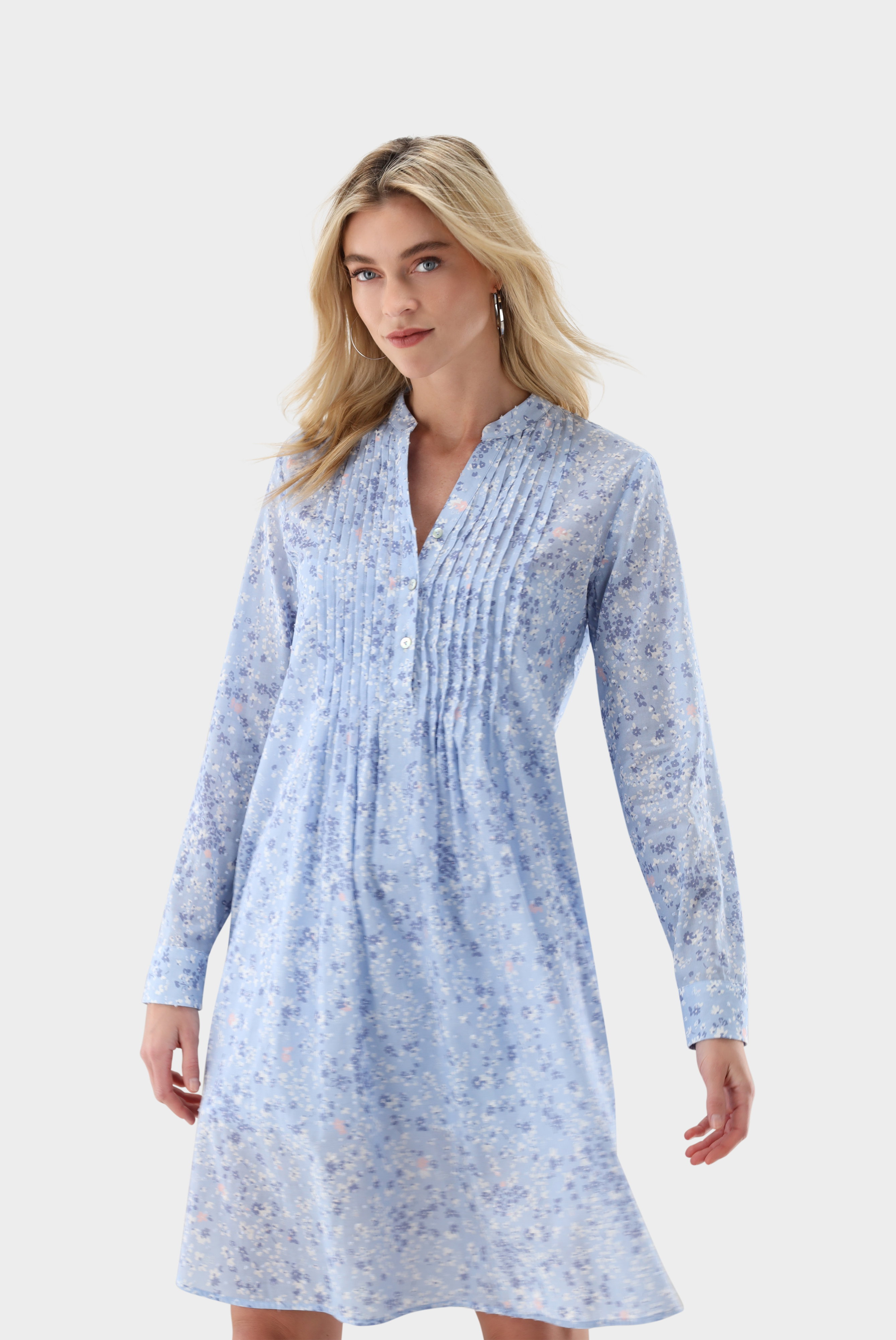 Cotton Plumetis dress with floral pattern