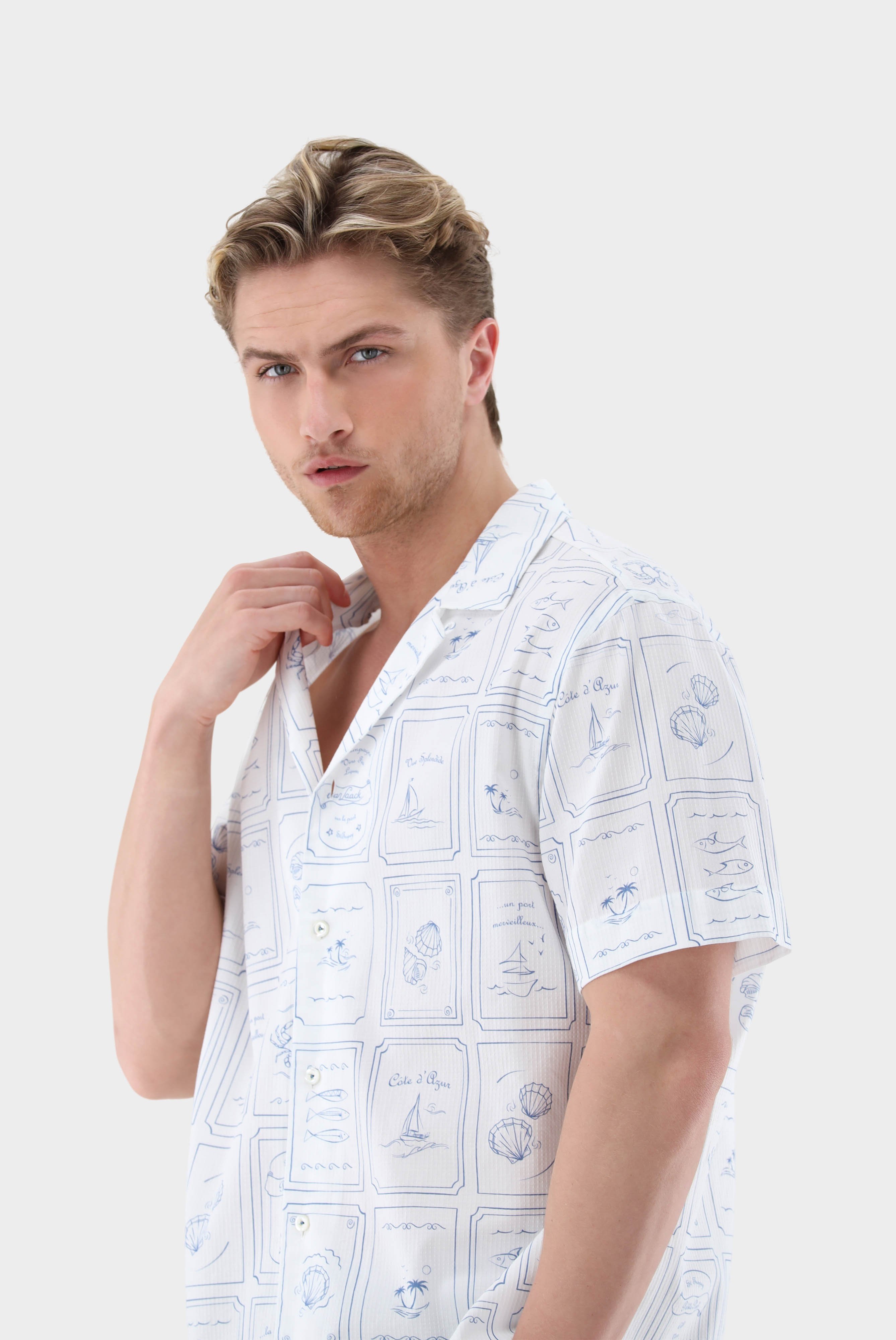 Casual Hemden+Kurzarm Hemd mit Reverskragen und Druck+20.2075.RD.172041.007.S