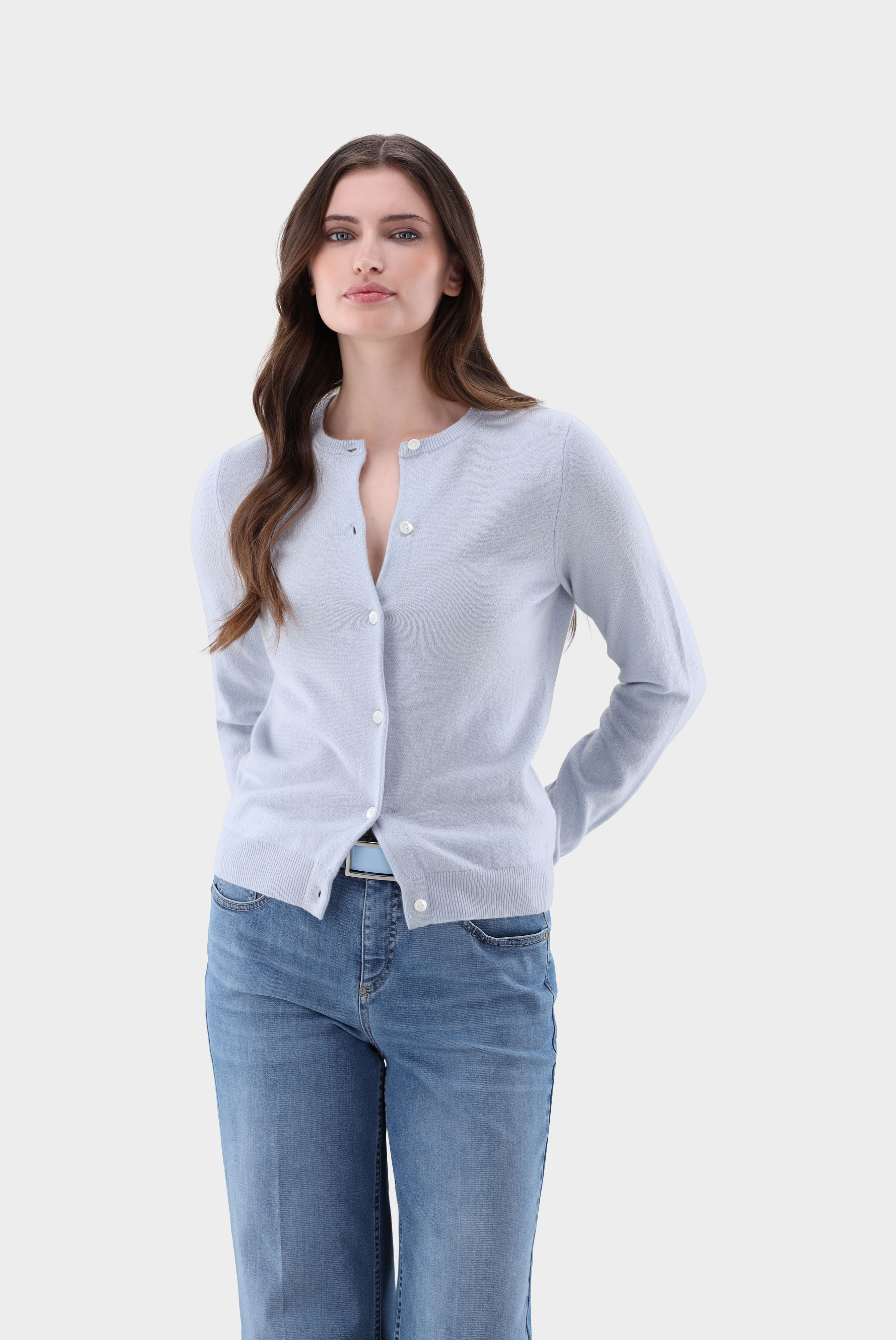 Strickjacke aus Kaschmir mit Rundhalsausschnitt