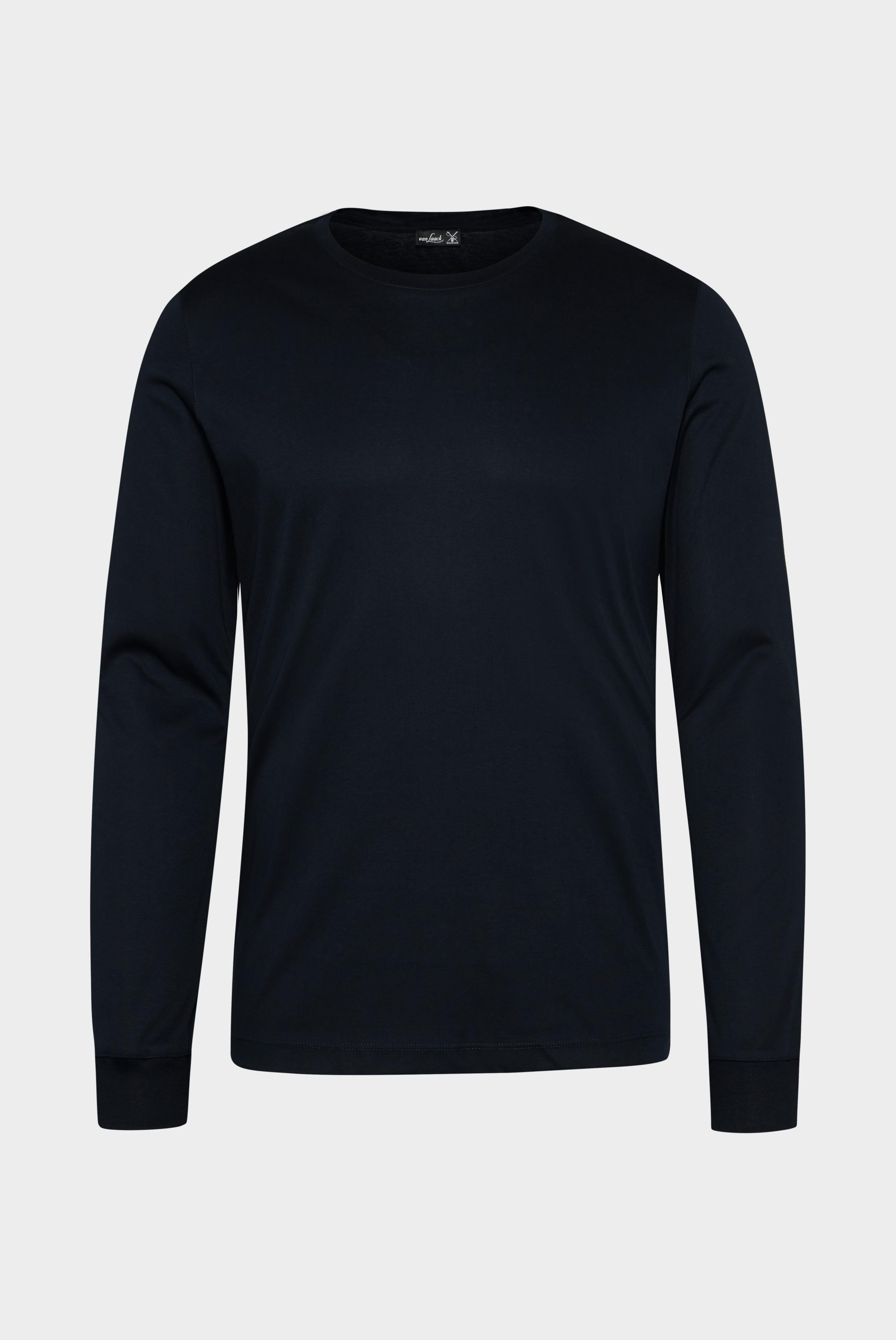 T-Shirts+Langarm Jersey T-Shirt mit Rundhals Slim Fit+20.1718.UX.180031.790.X4L