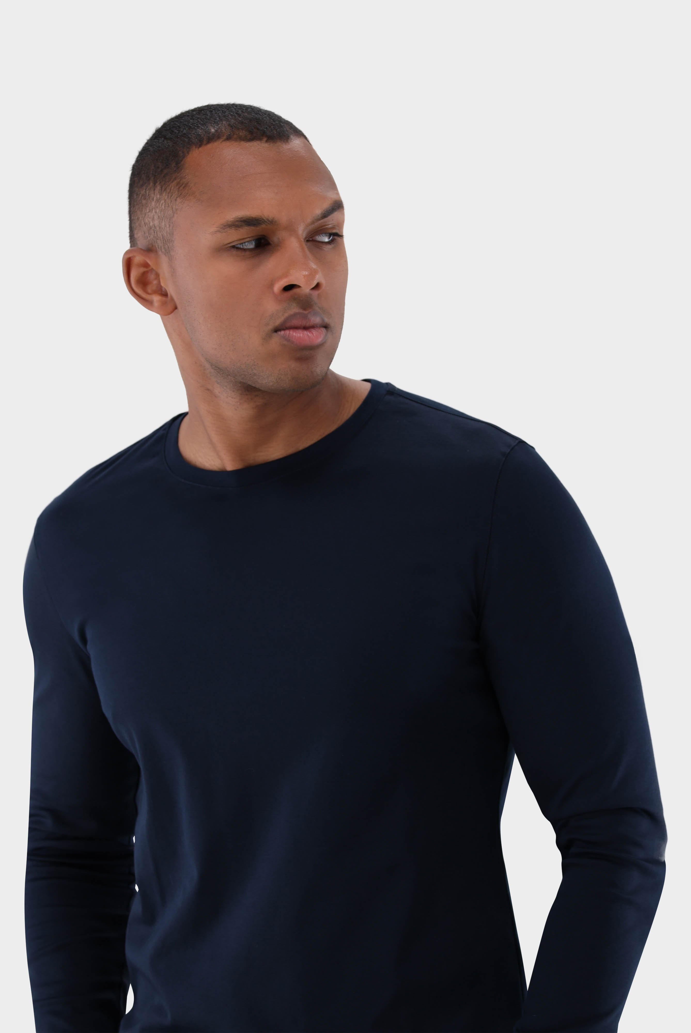 T-Shirts+Langarm Jersey T-Shirt mit Rundhals Slim Fit+20.1718.UX.180031.790.XXL