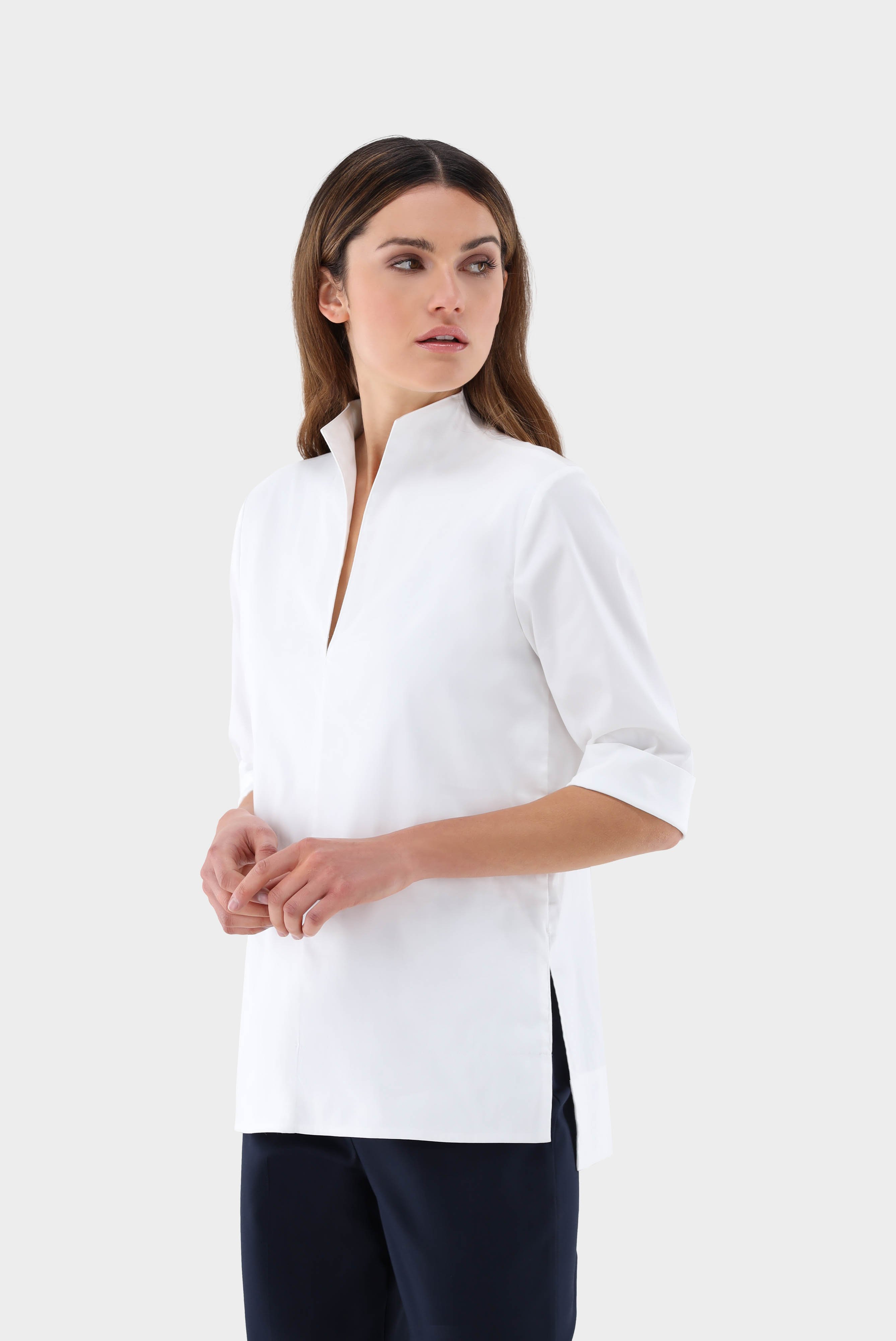 Business Blouses+Chalice Collar Satin Blouse+05.528G..130830.000.42