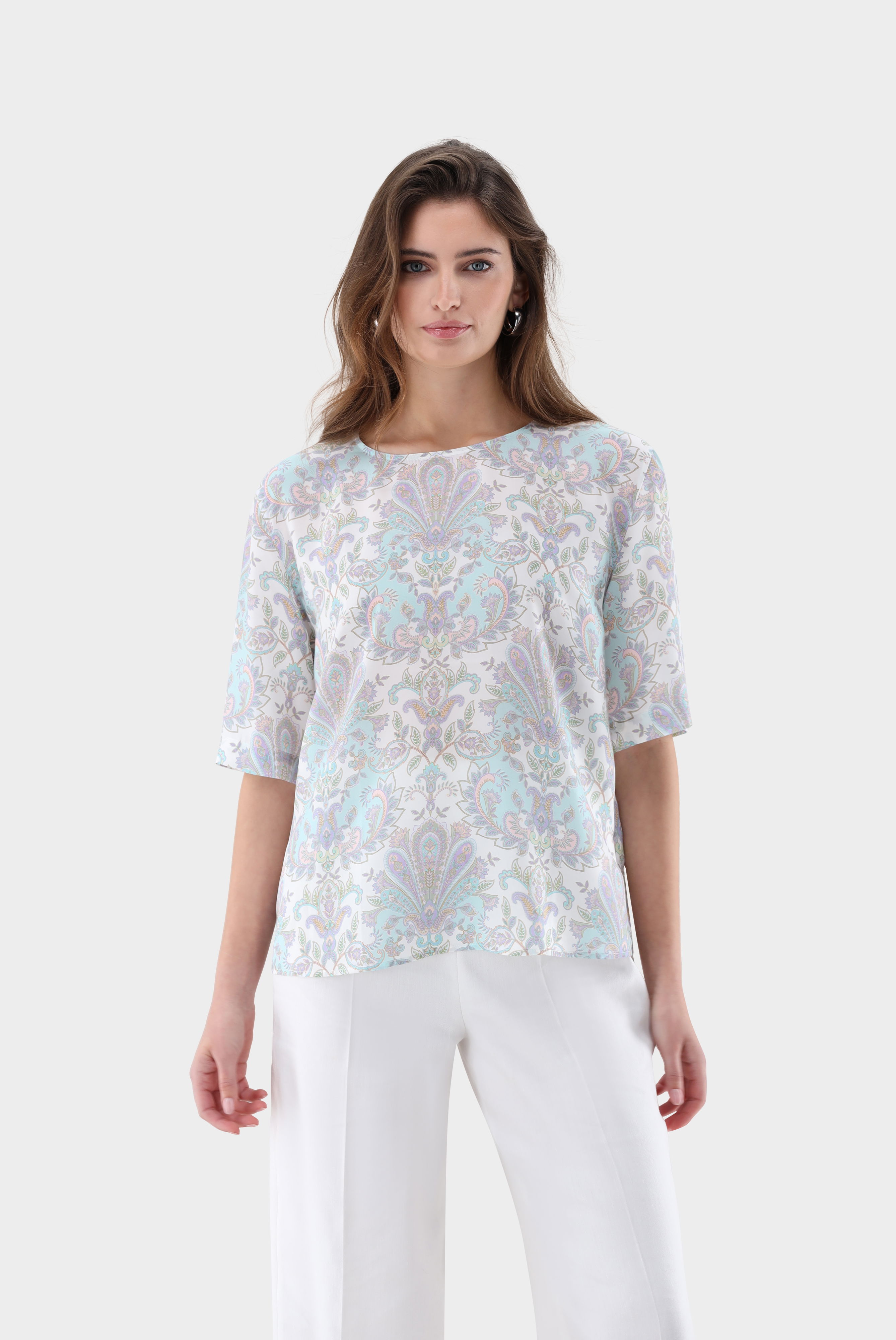 Top aus Seide mit Paisley-Druck