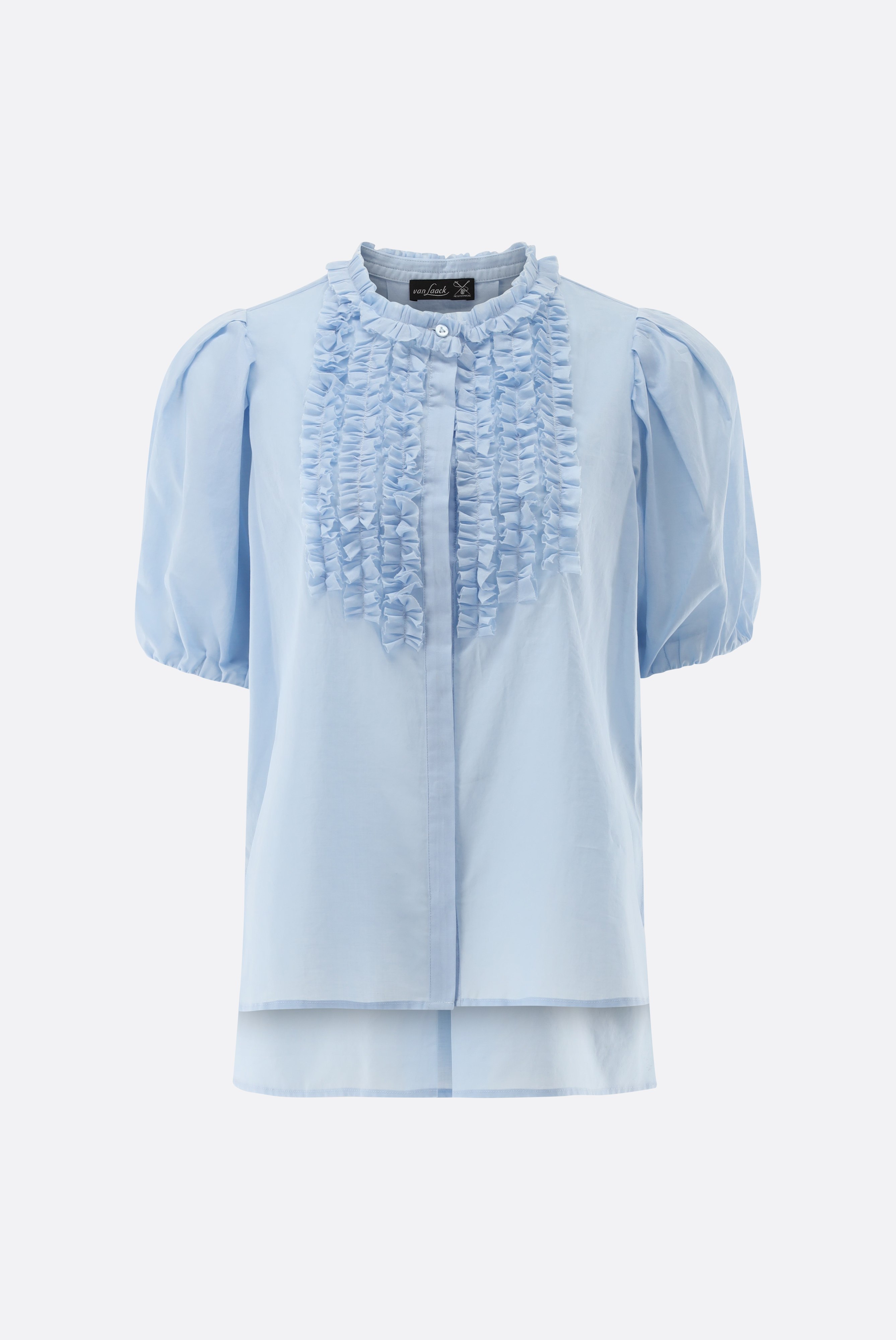 Short-sleeved blouse with ruffles