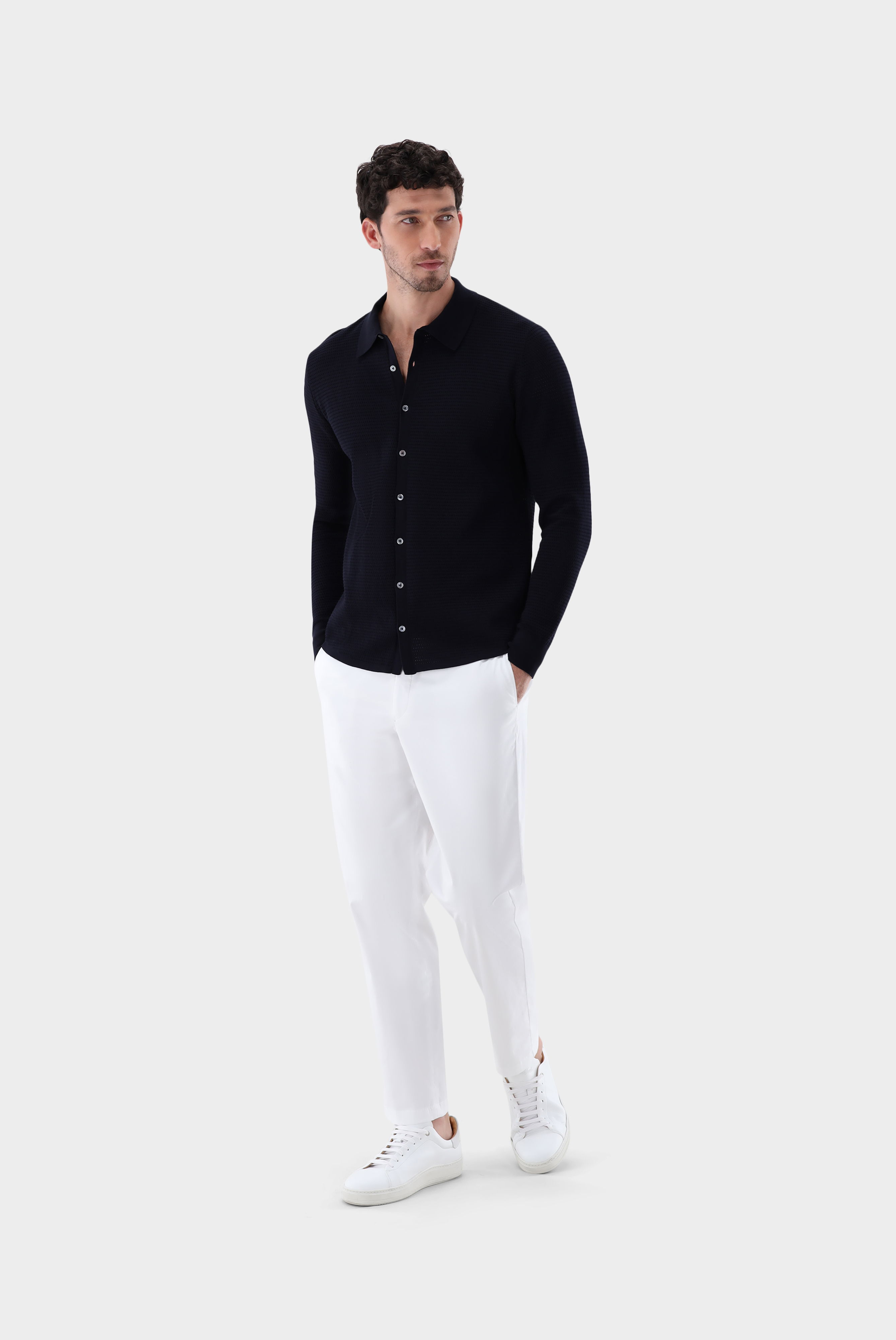 Hemd mit Retro Struktur aus Air Cotton günstig online kaufen
