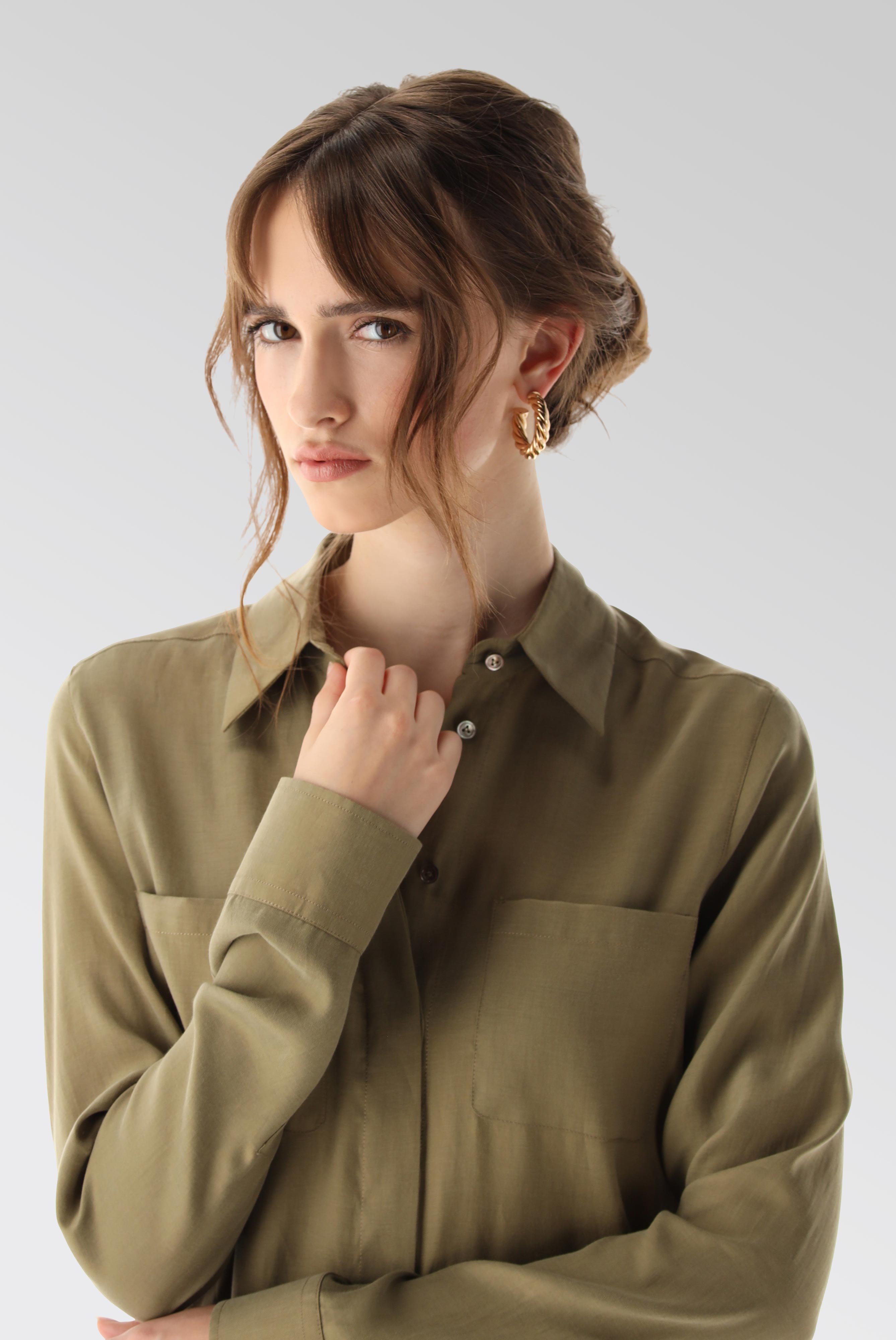 Casual Blouses+Shirt Blouse with Lyocell and Cotton+05.527O.49.150258.960.32
