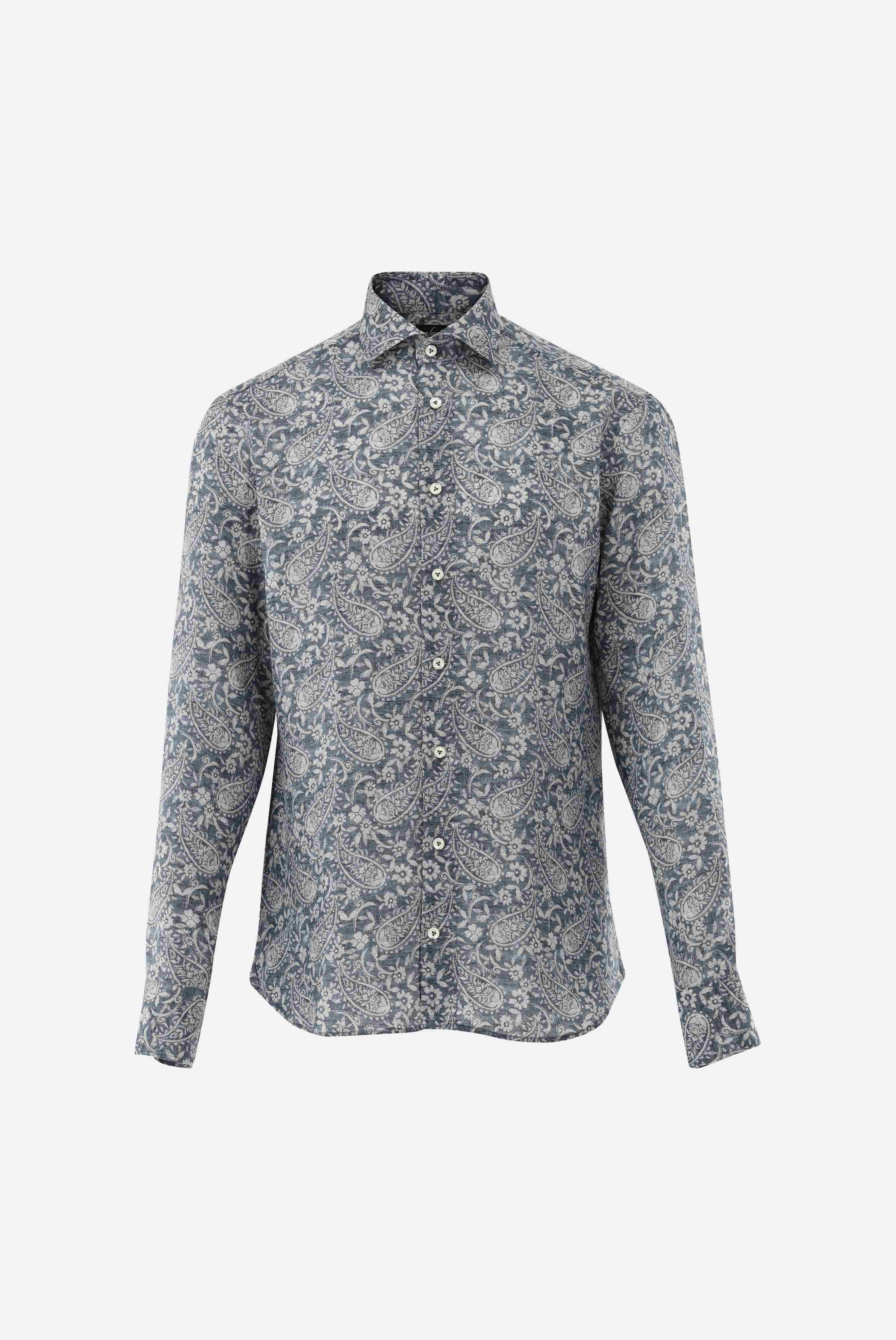 Leinenhemd mit Paisley Druck Tailor Fit