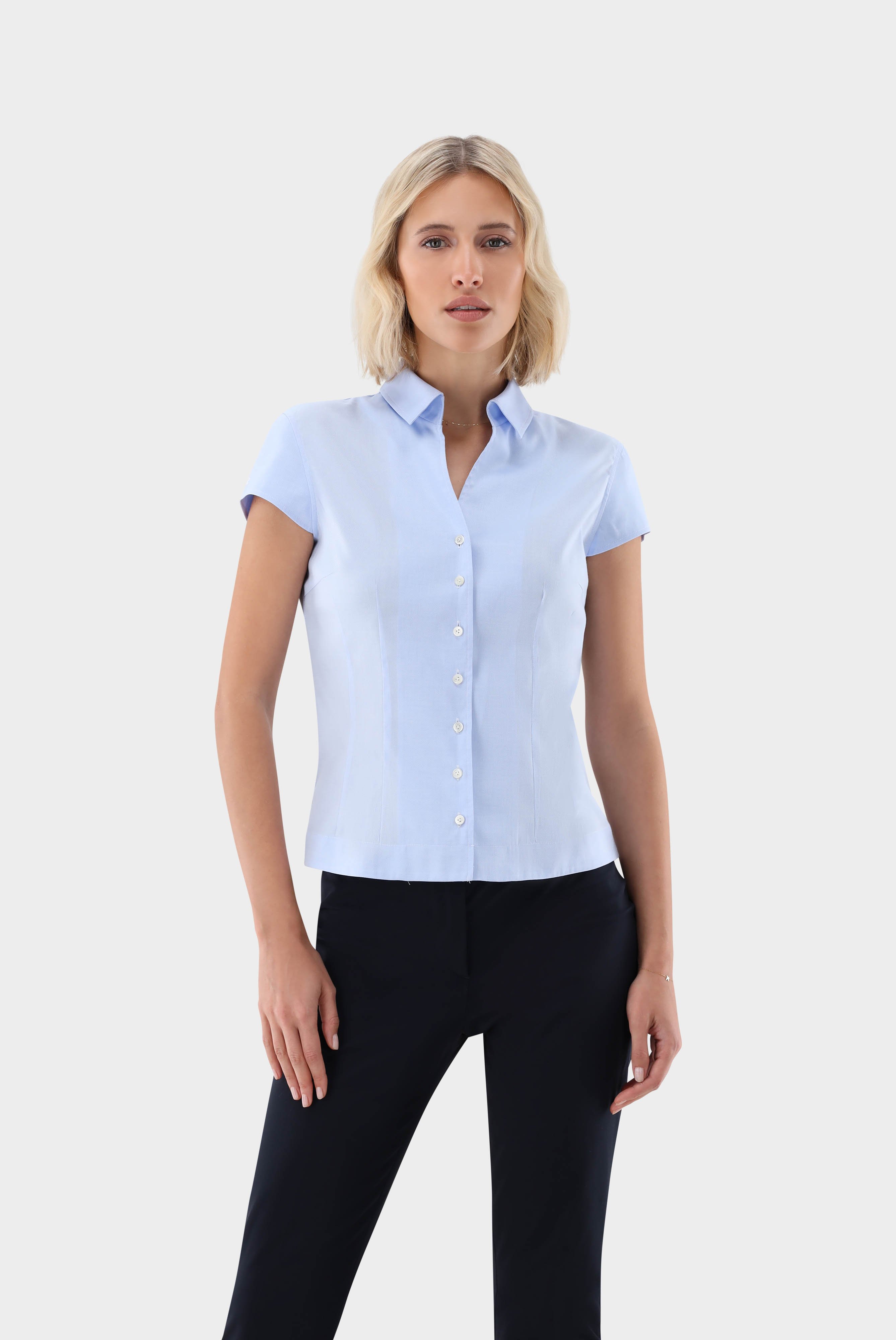 Business Blouses+Natté Short Sleeve Shirt Blouse+05.5029.73.130532.720.32