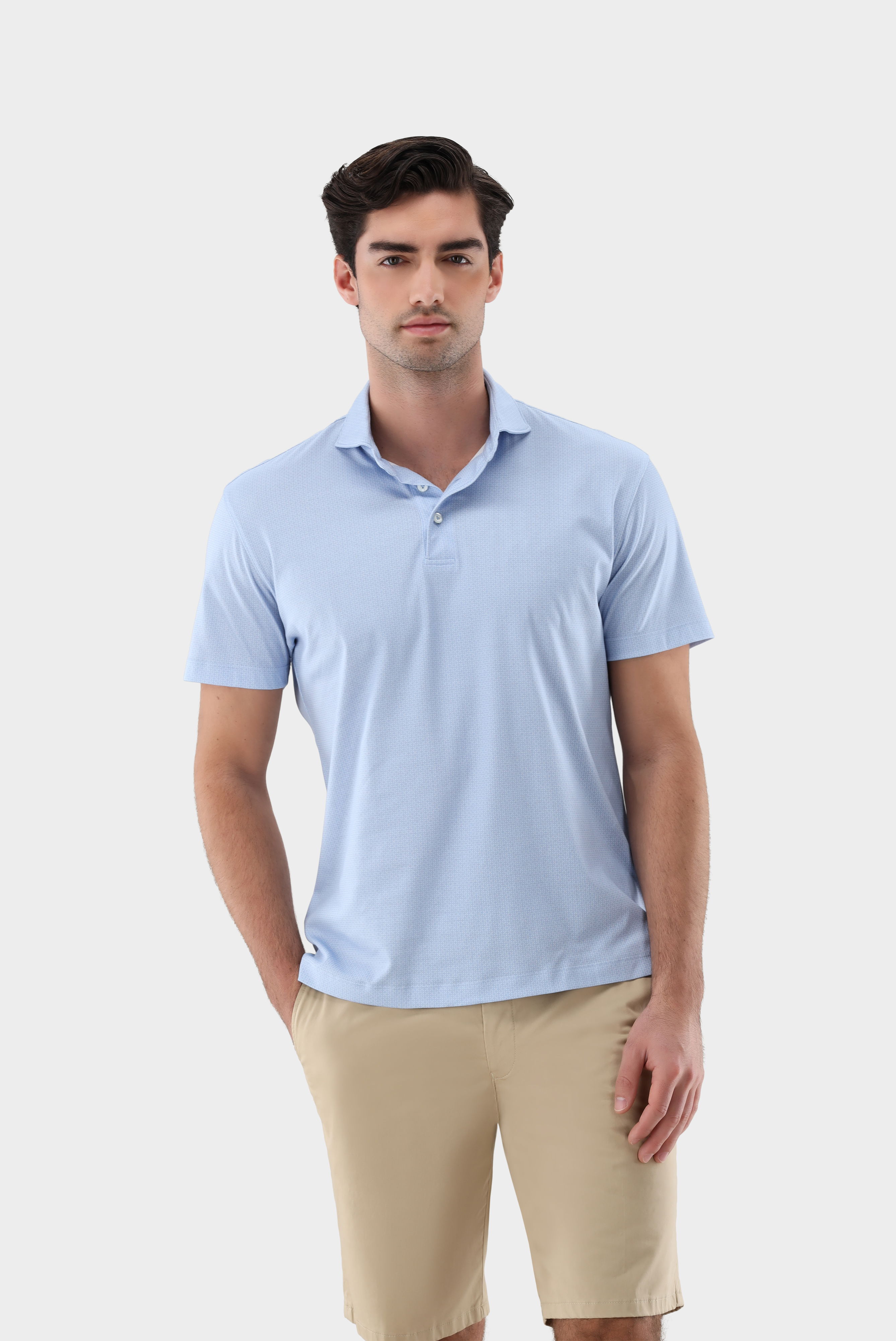 Poloshirt mit Mikro-Druck aus Schweizer Baumwolle