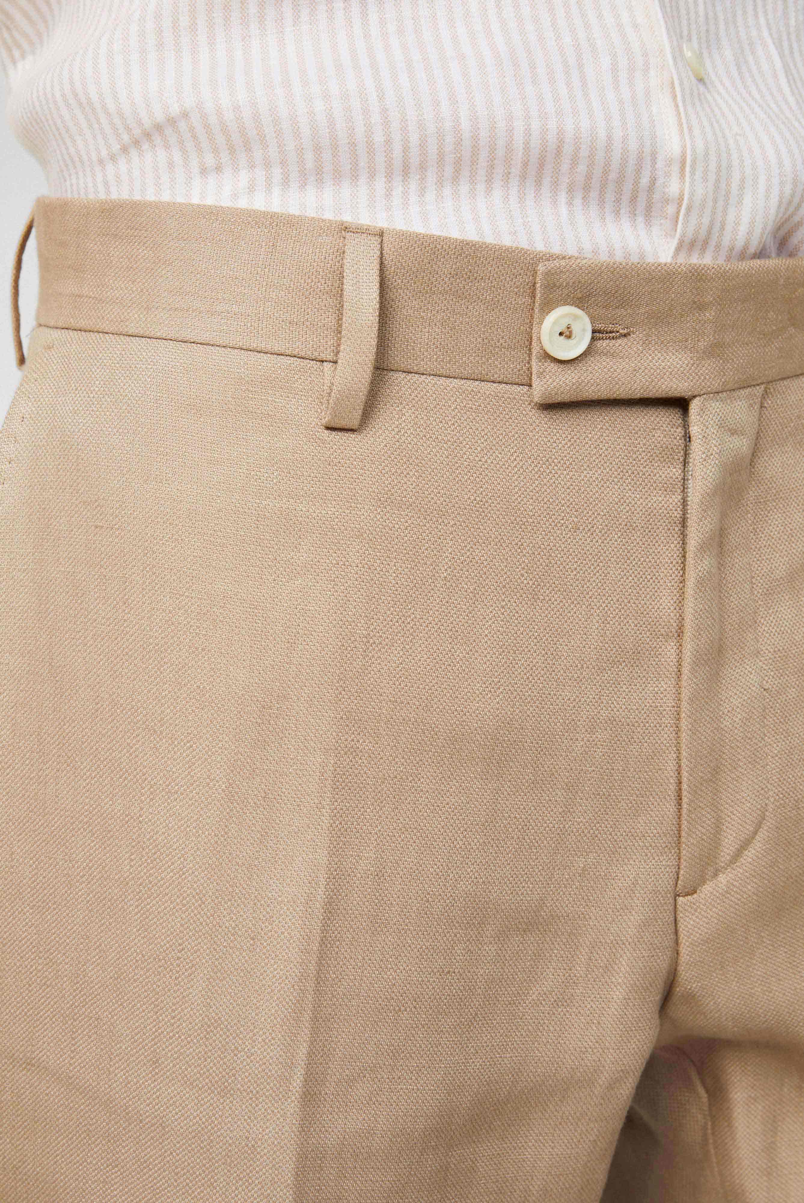 Jeans & Hosen+Slim-Fit-Hose aus Strukturiertem Leinen Beige+80.7854.16.H55045.130.50